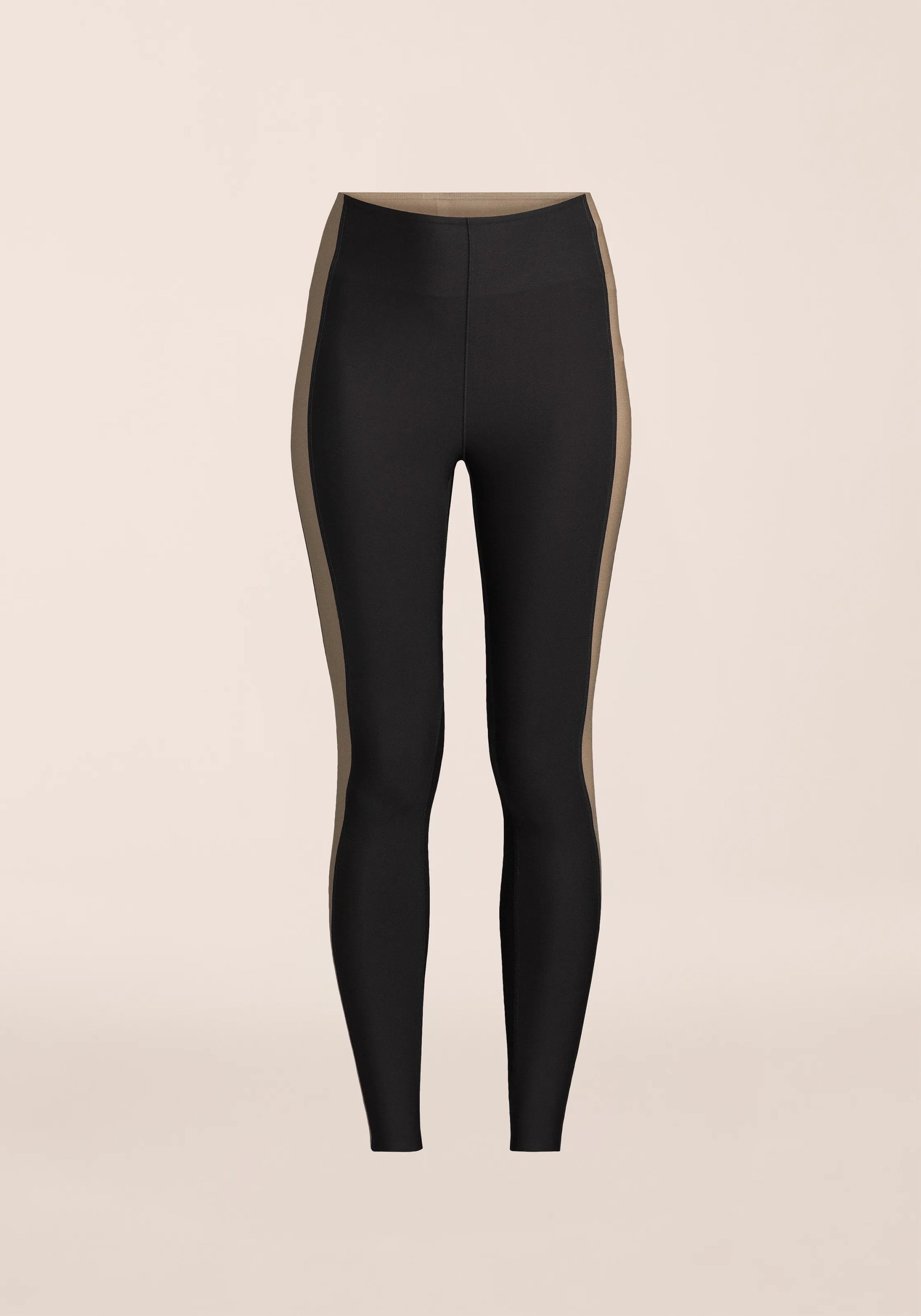 Shaped Block High Waist Tights - Black