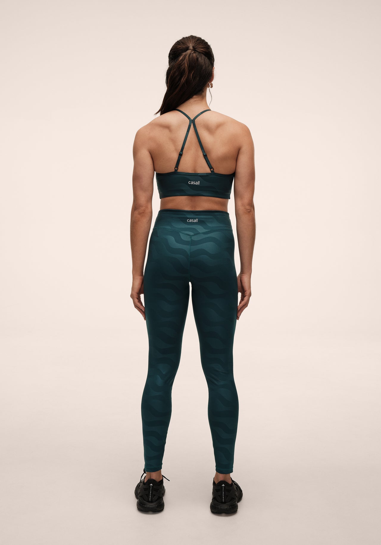 Heat Printed High Waist Tights - Ocean Geo