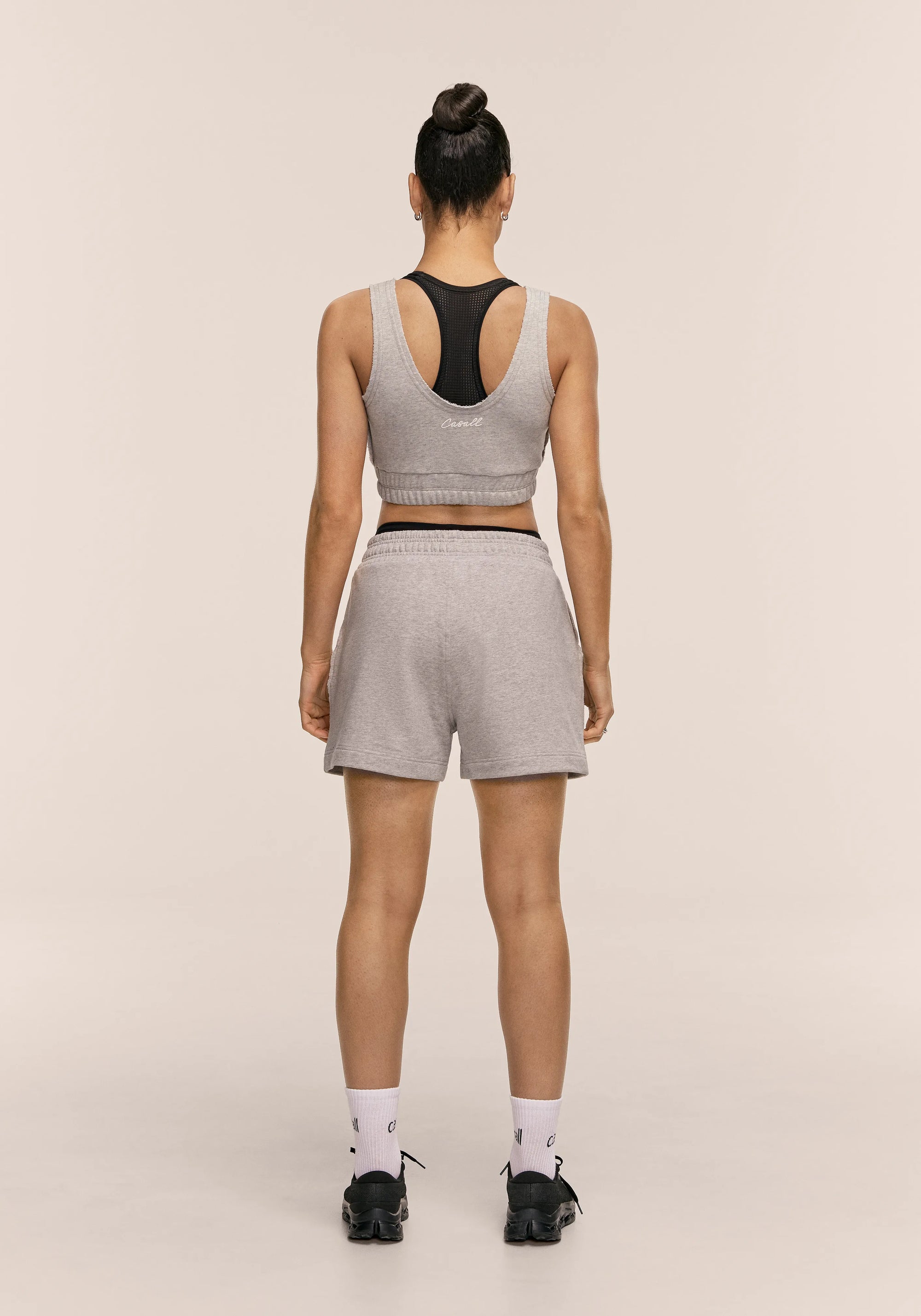 Reversed Seam Terry Relaxed Shorts - Grey Melange