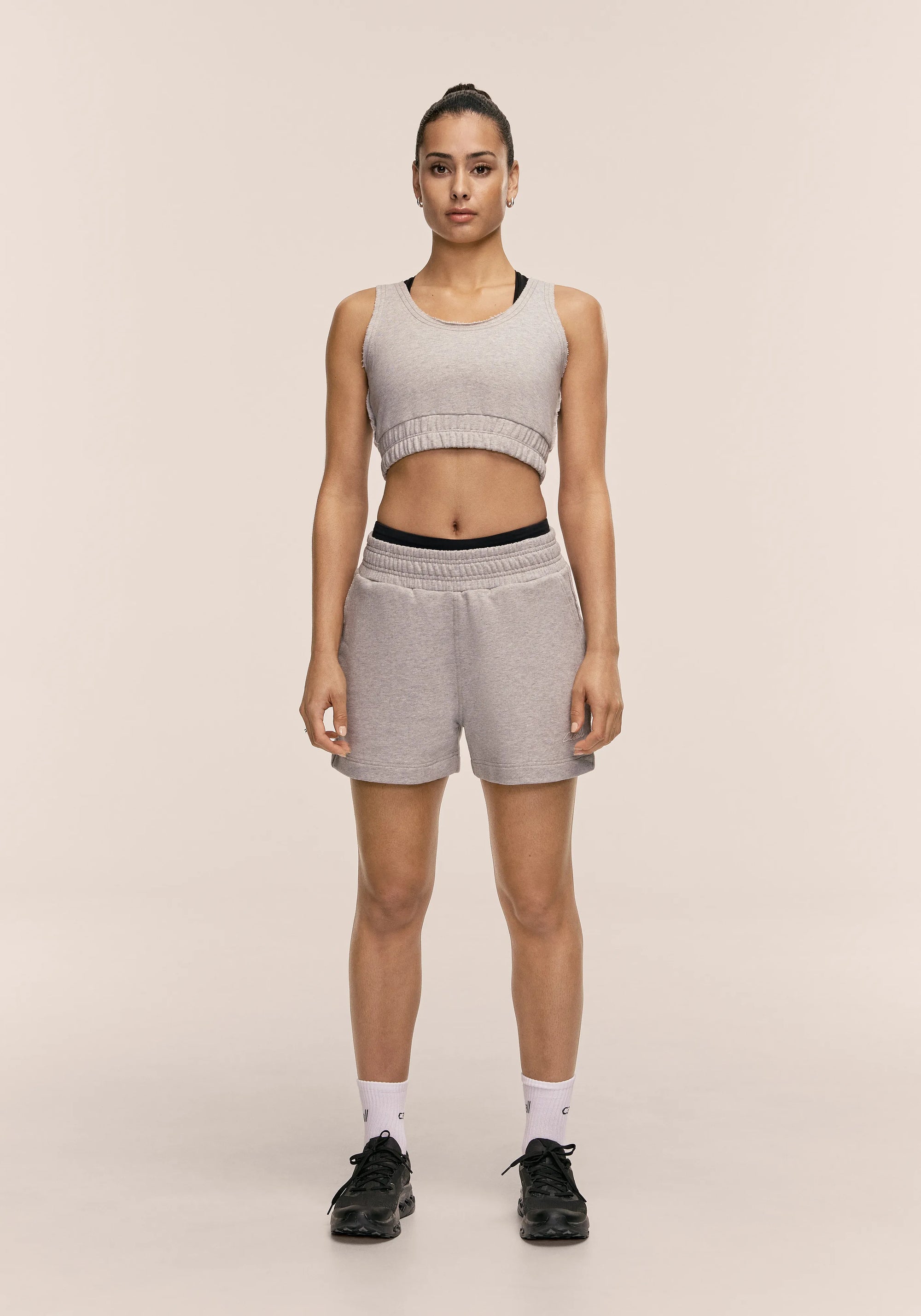Reversed Seam Terry Relaxed Shorts - Grey Melange