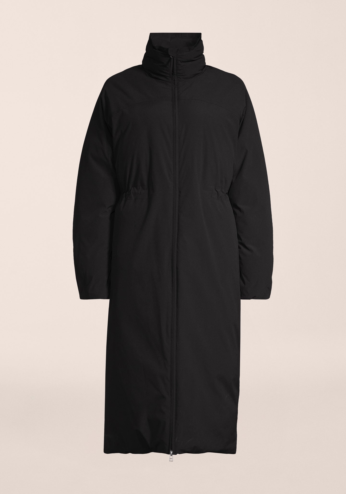 Haven Padded Zip Coat - Black