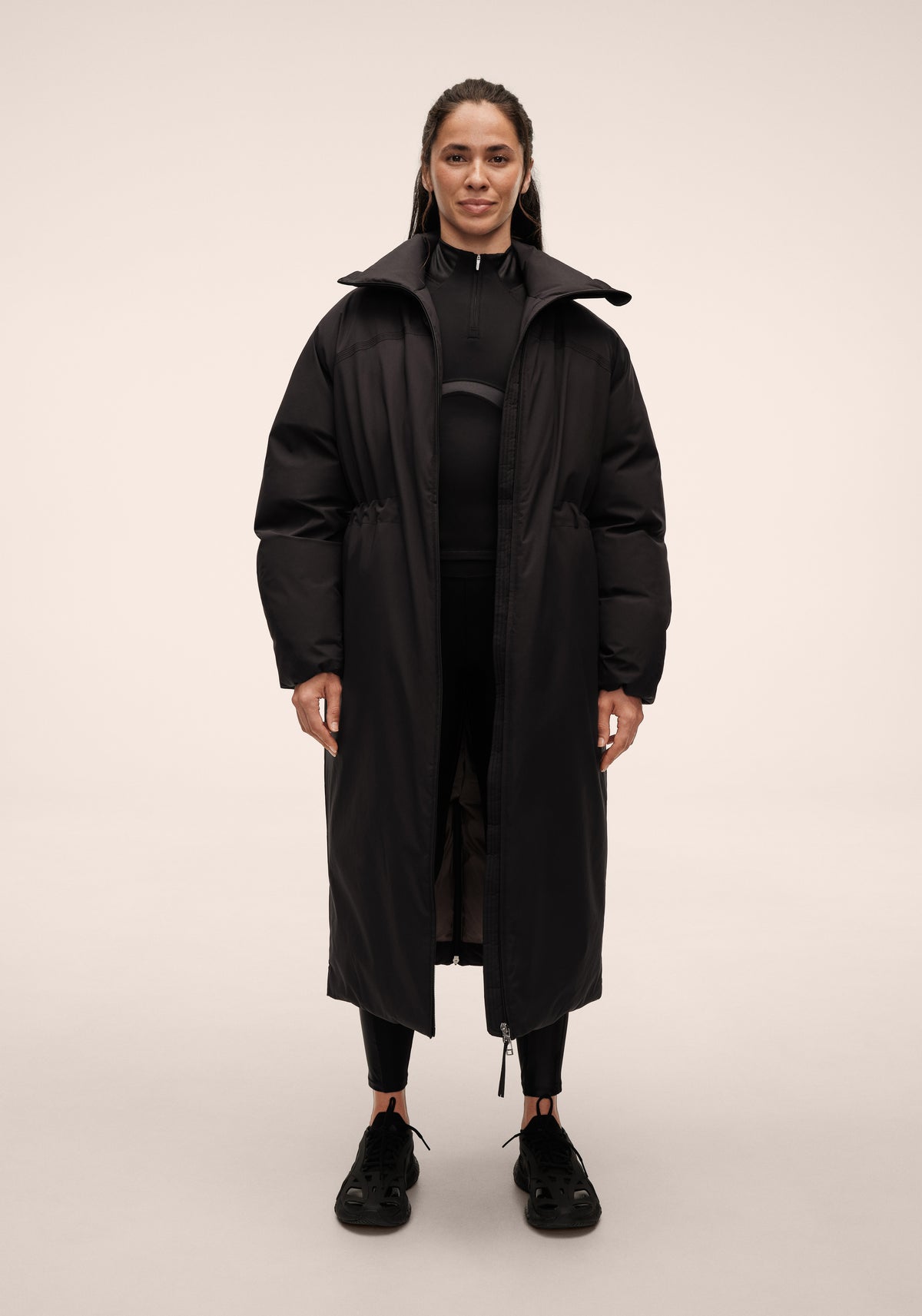 Haven Padded Zip Coat - Black