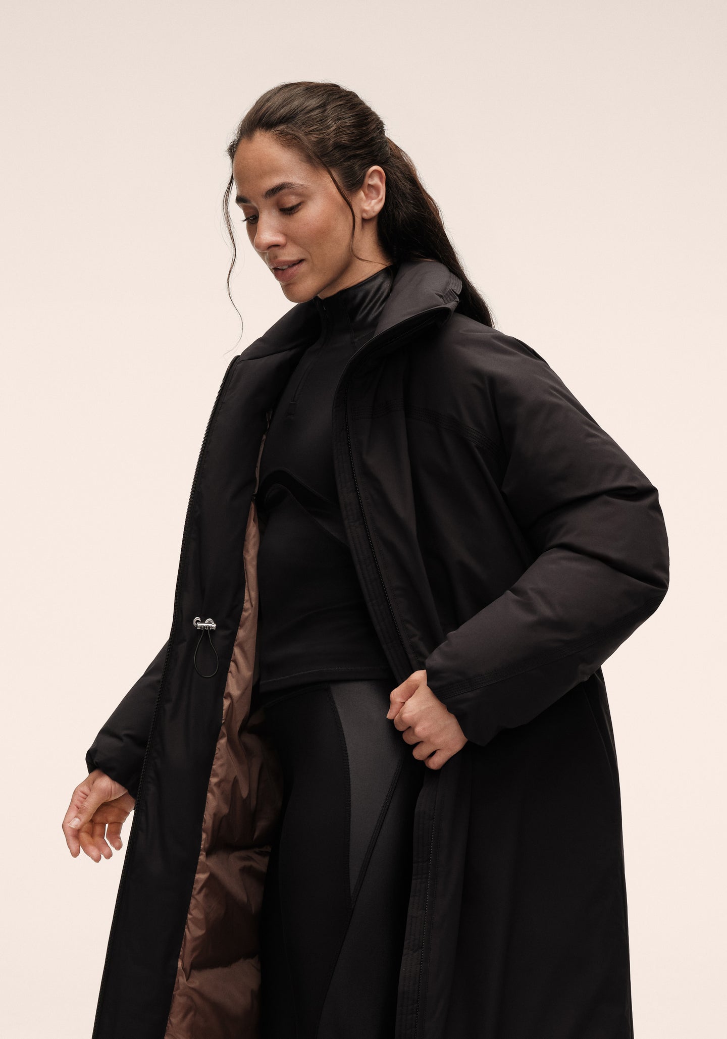 Haven Padded Zip Coat - Black