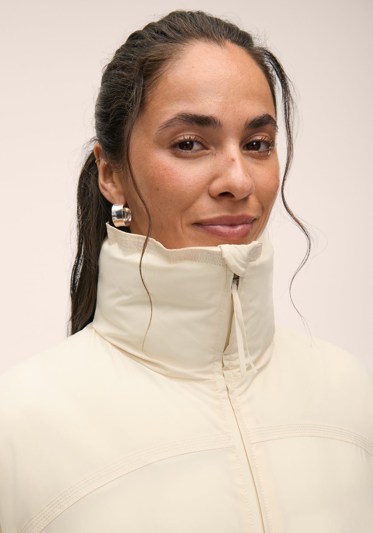 Haven Padded Zip Coat - Cream