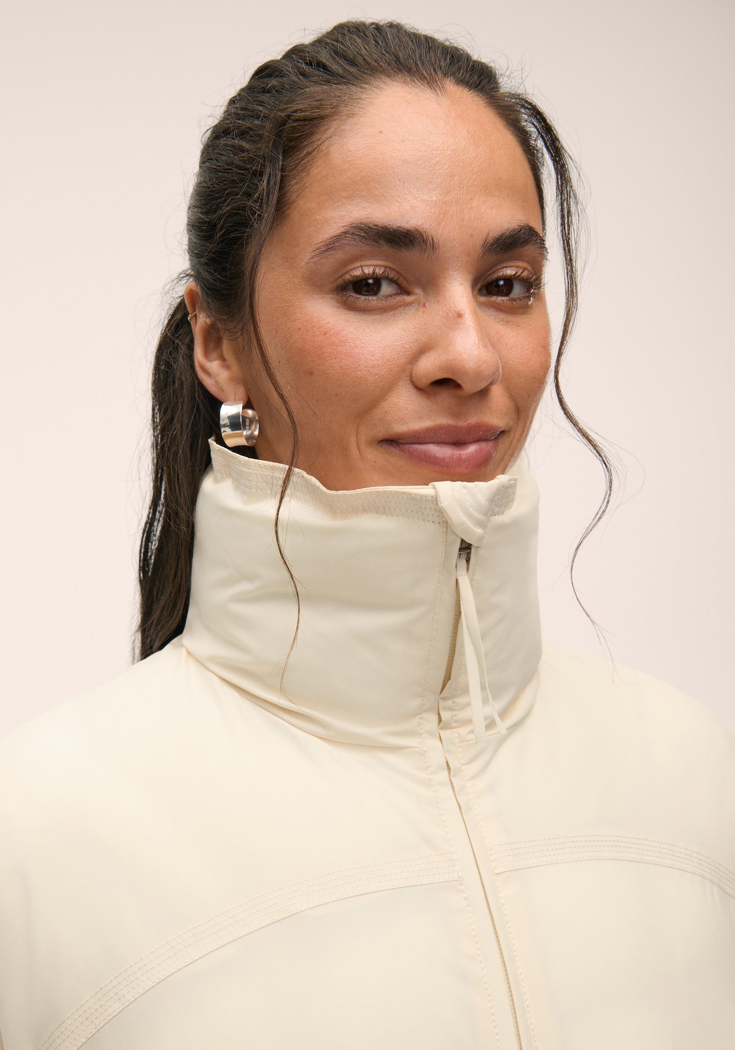 Haven Padded Zip Coat - Cream