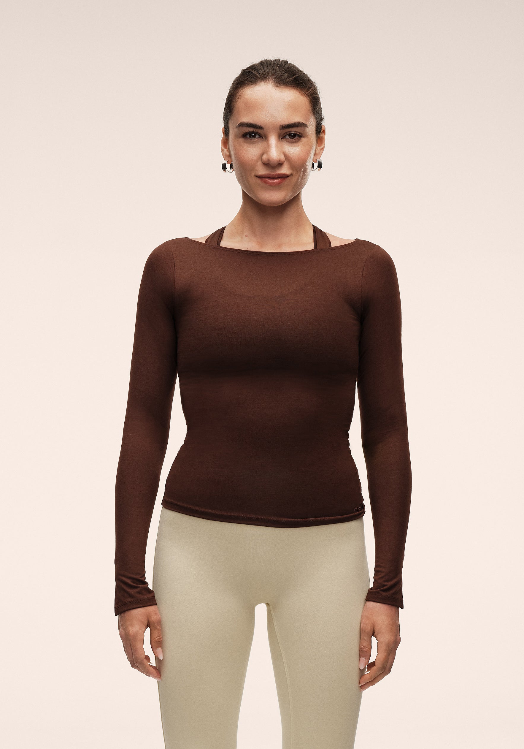 Delight Drapey Long Sleeve - Dark Brown