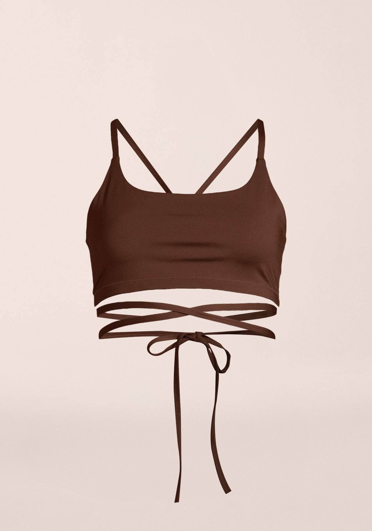 Lace-Up Strap Top - Dark Brown
