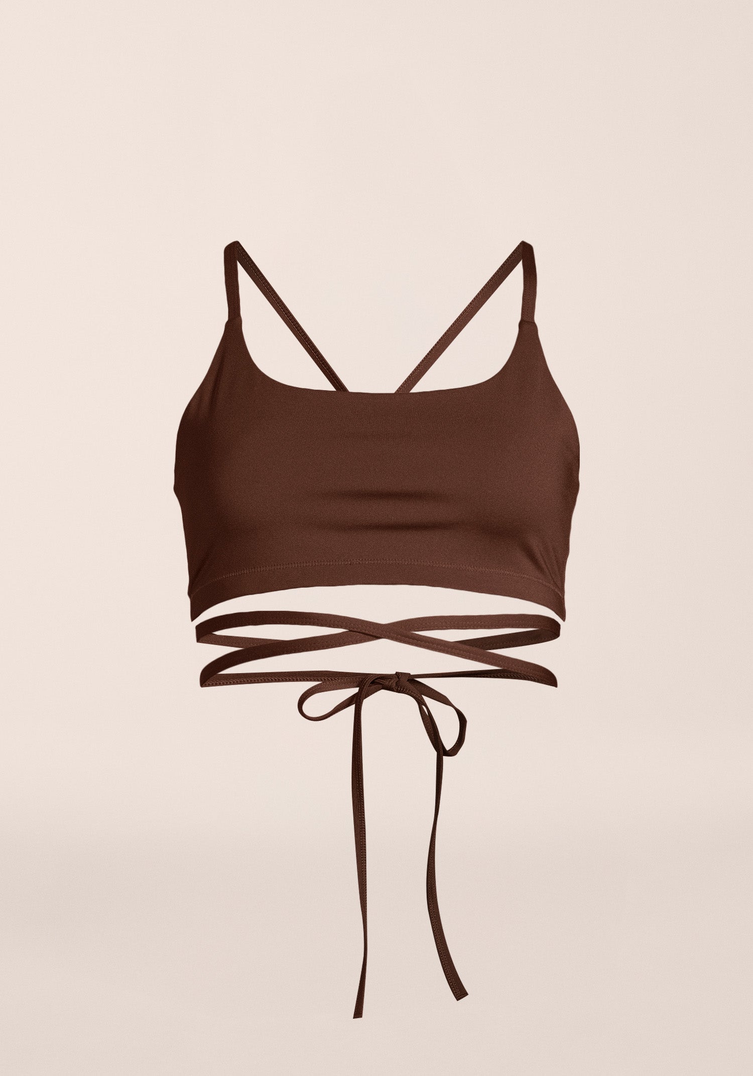 Lace-Up Strap Top - Dark Brown