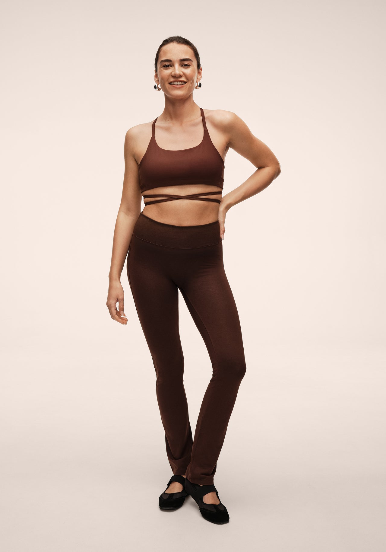 Lace-Up Strap Top - Dark Brown