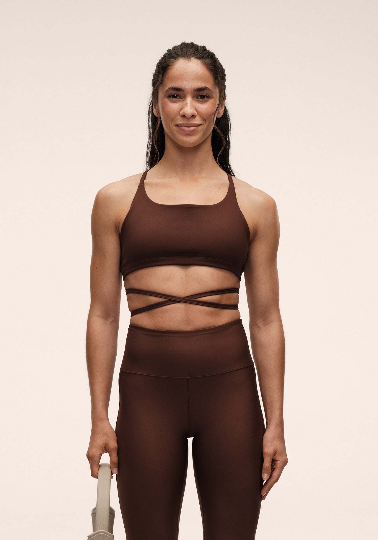 Lace-Up Strap Top - Dark Brown