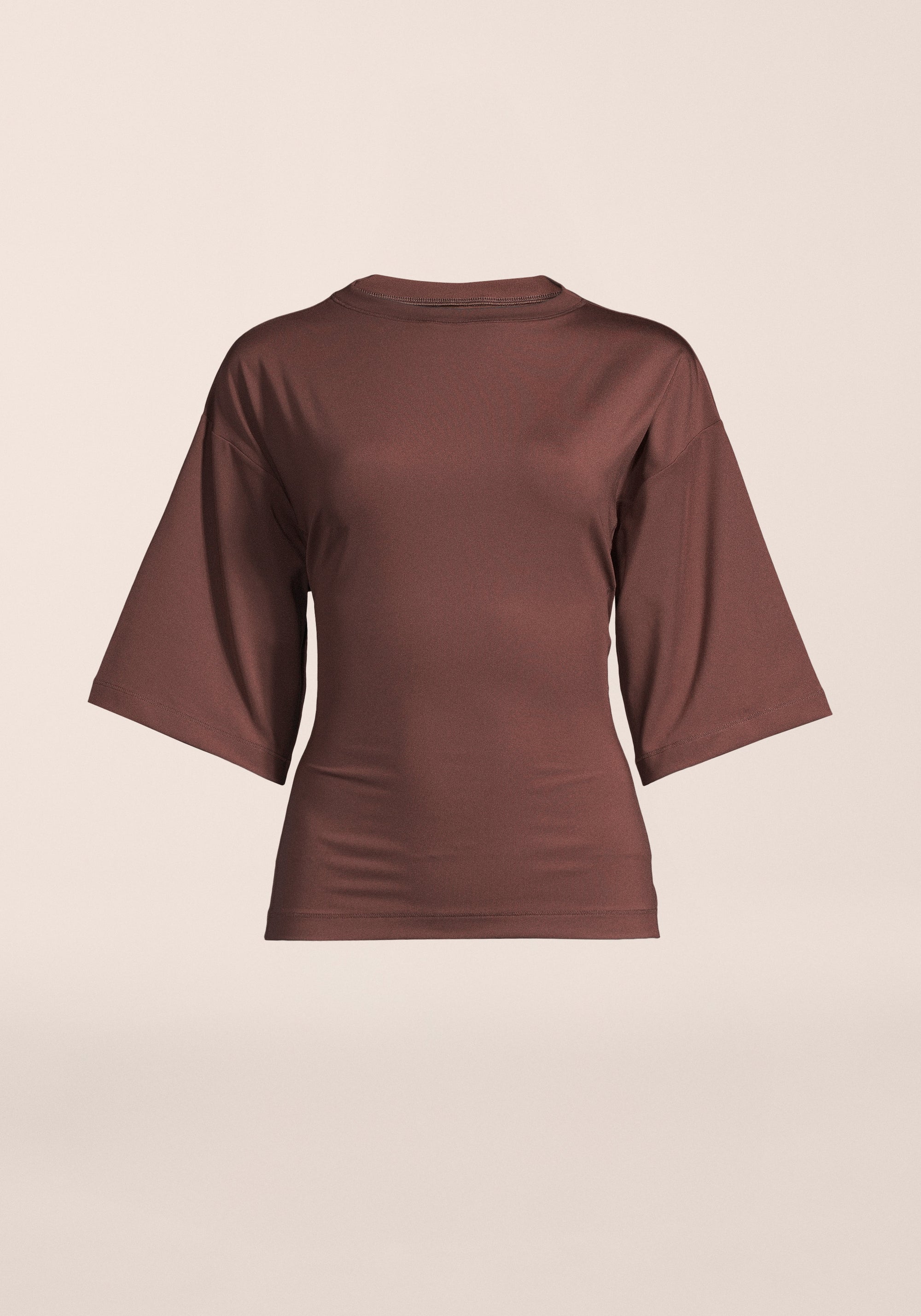 Lace-Up Back Tee - Dark Brown