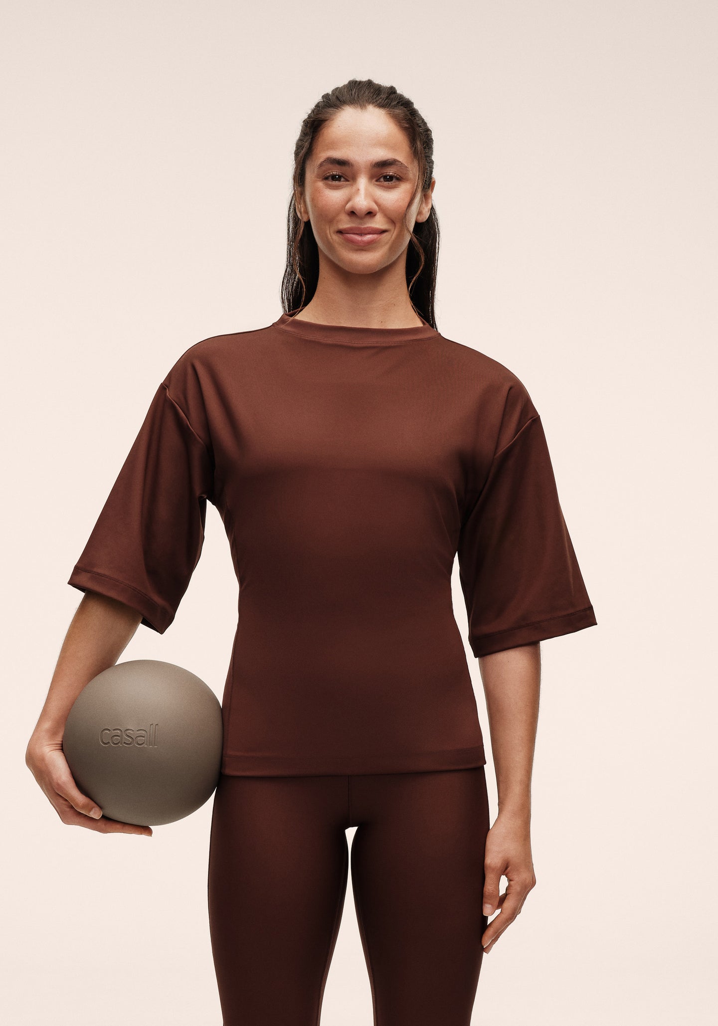 Lace-Up Back Tee - Dark Brown