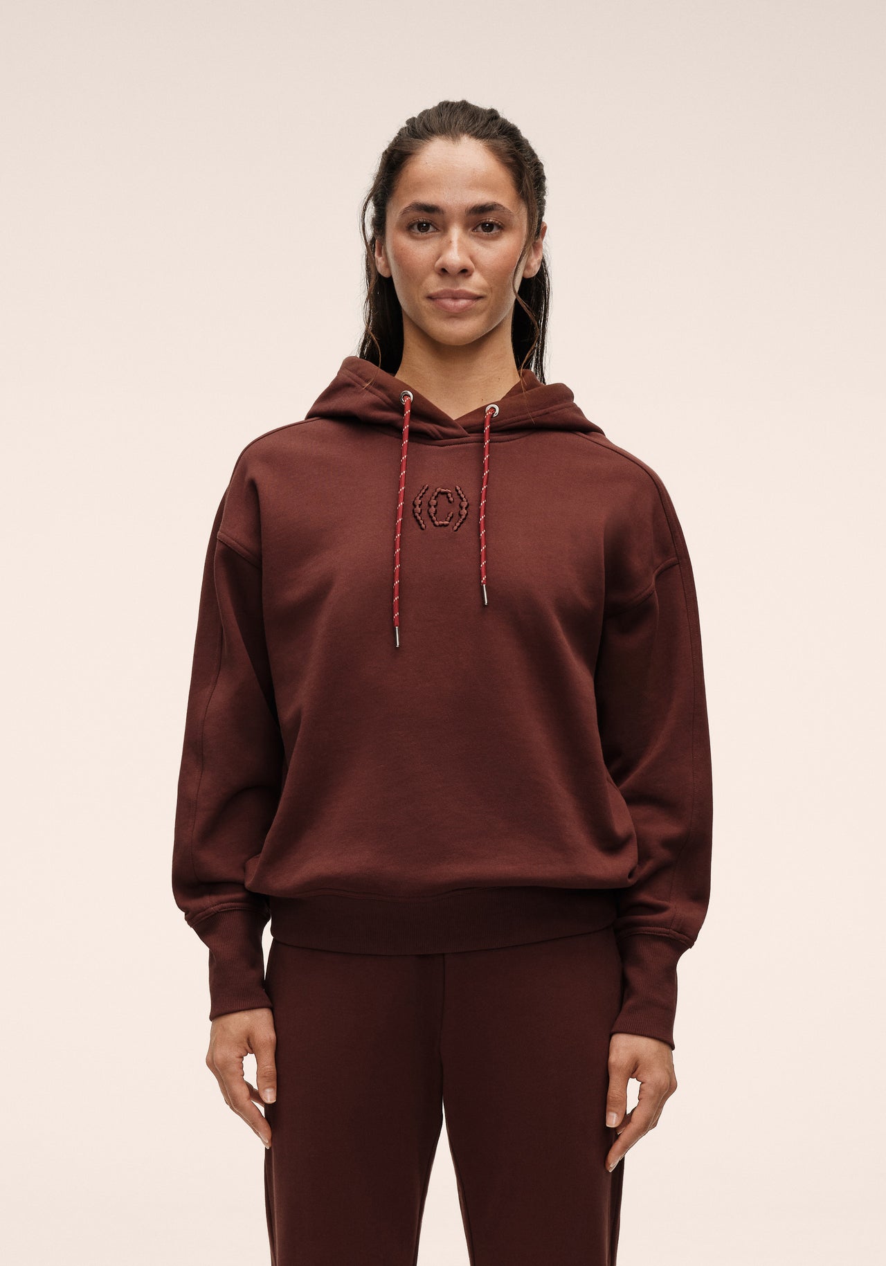 Terry Relaxed Hoodie - Dark Brown