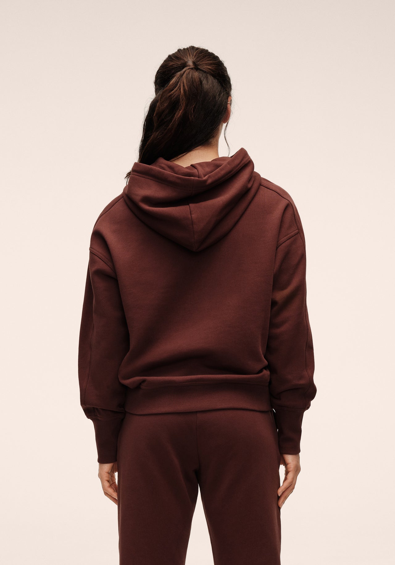 Terry Relaxed Hoodie - Dark Brown
