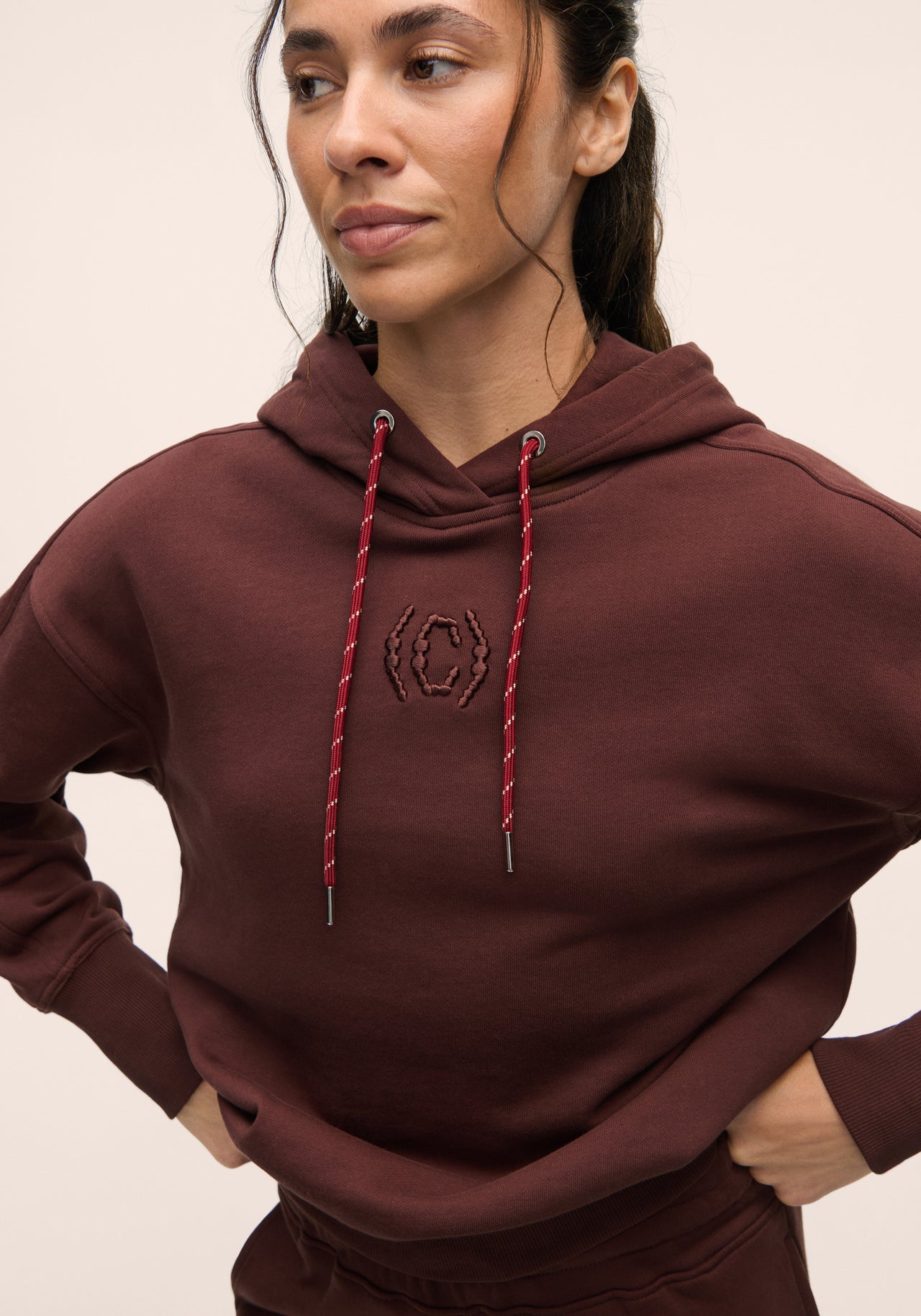 Terry Relaxed Hoodie - Dark Brown