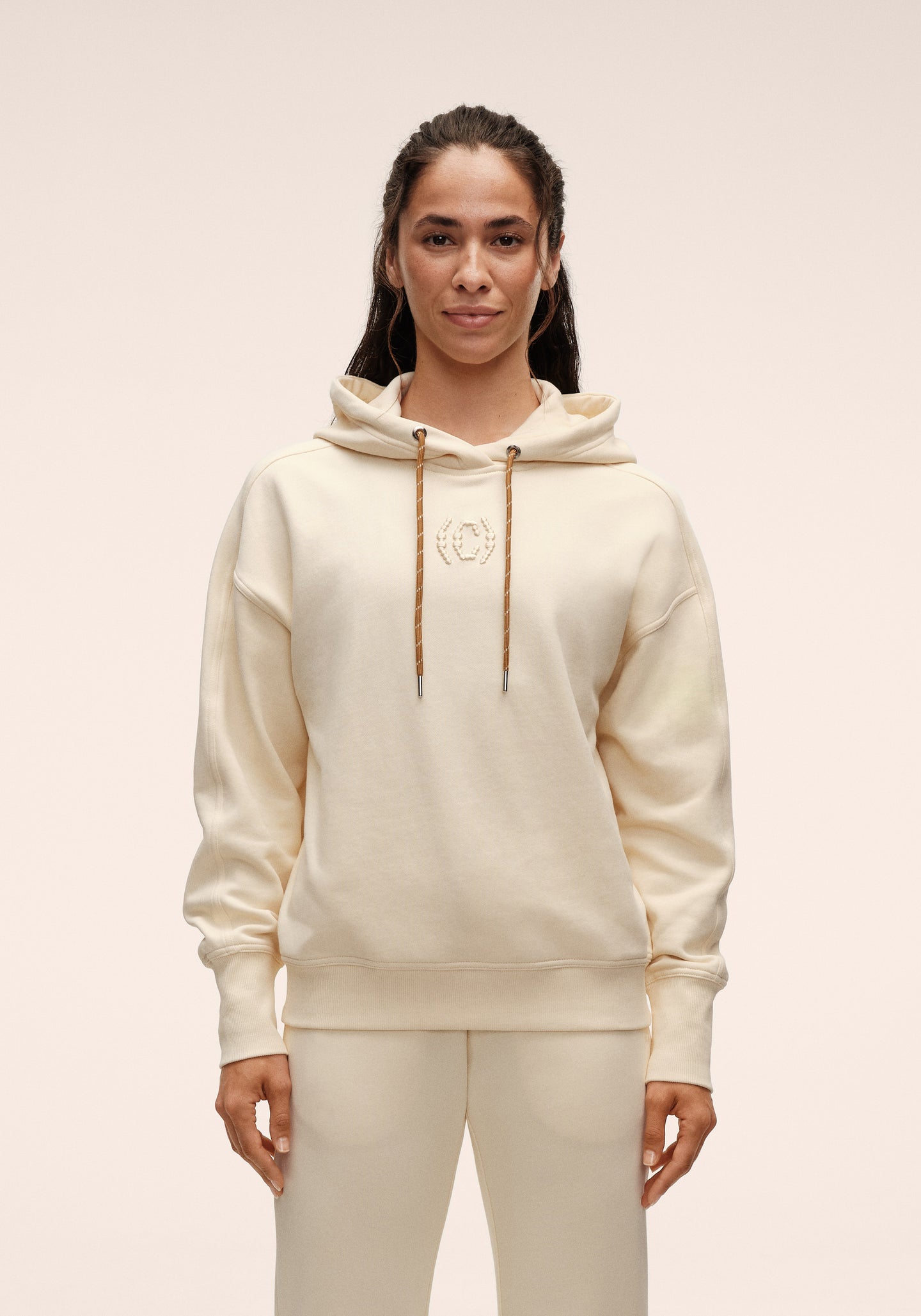 Terry Relaxed Hoodie - Cream