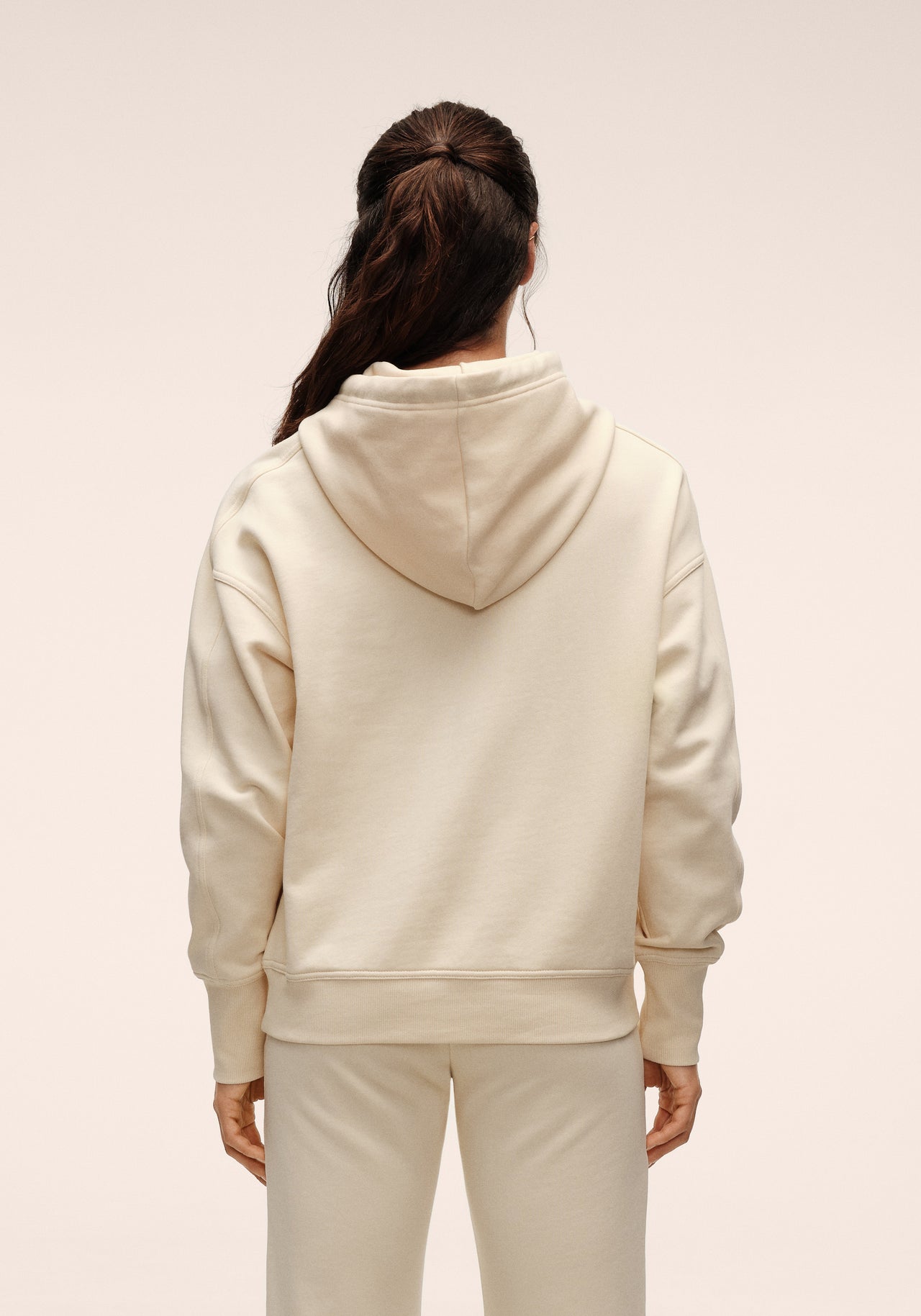 Terry Relaxed Hoodie - Cream
