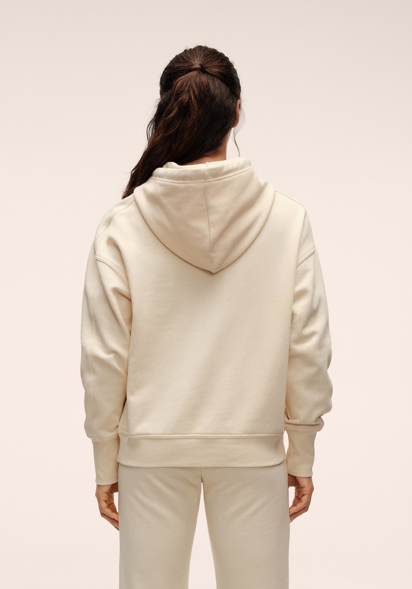 Terry Relaxed Hoodie - Cream