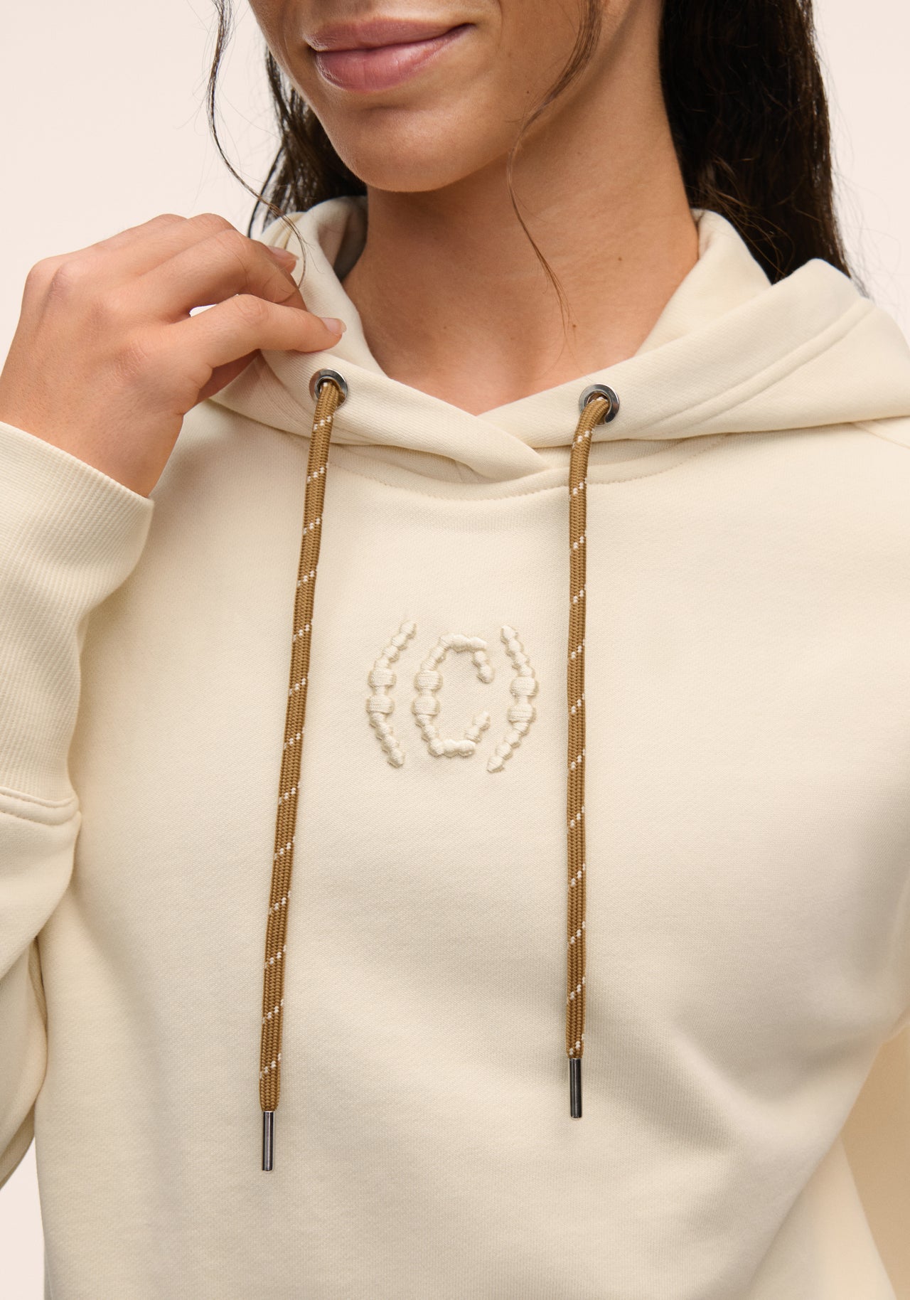 Terry Relaxed Hoodie - Cream