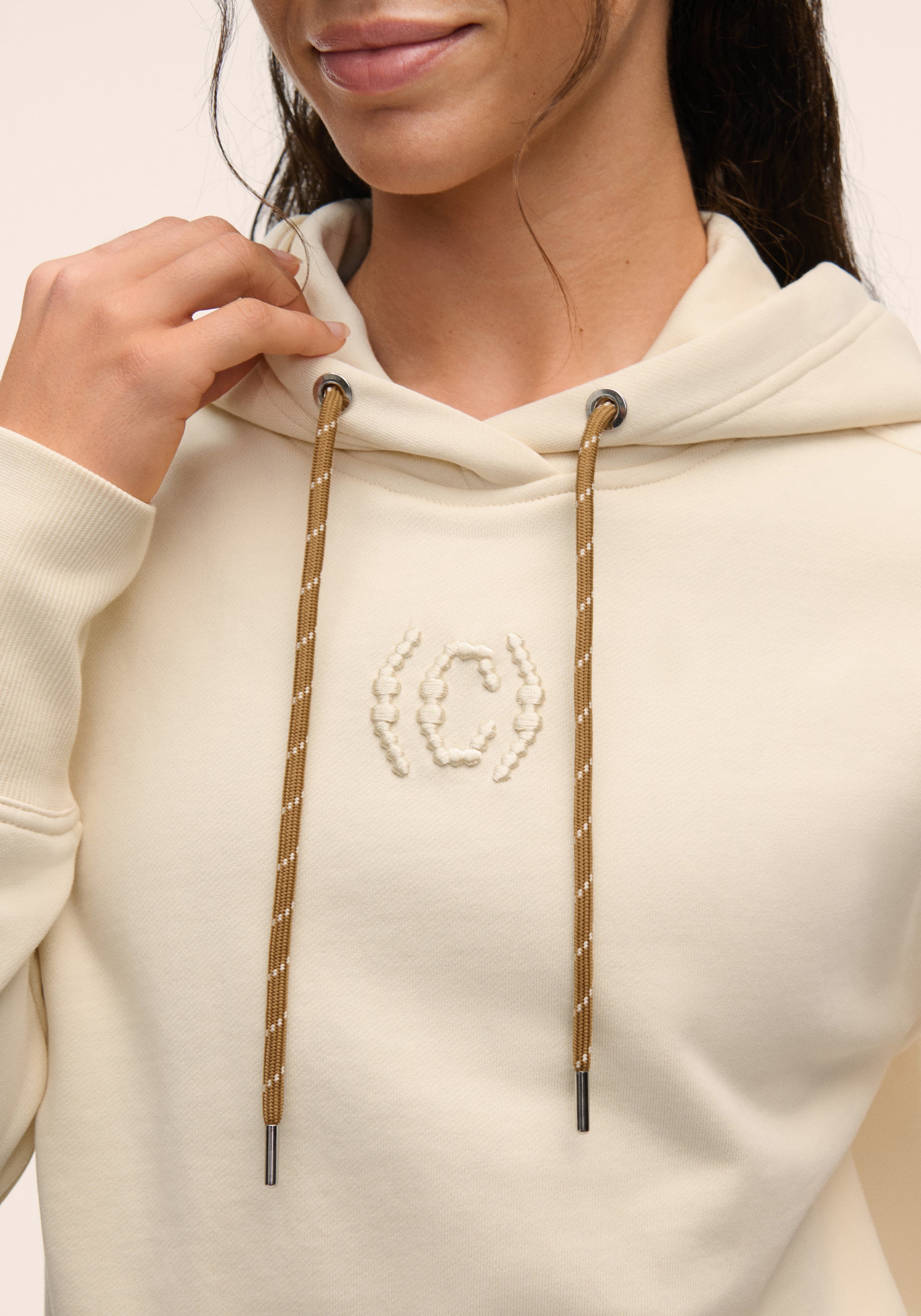 Terry Relaxed Hoodie - Cream