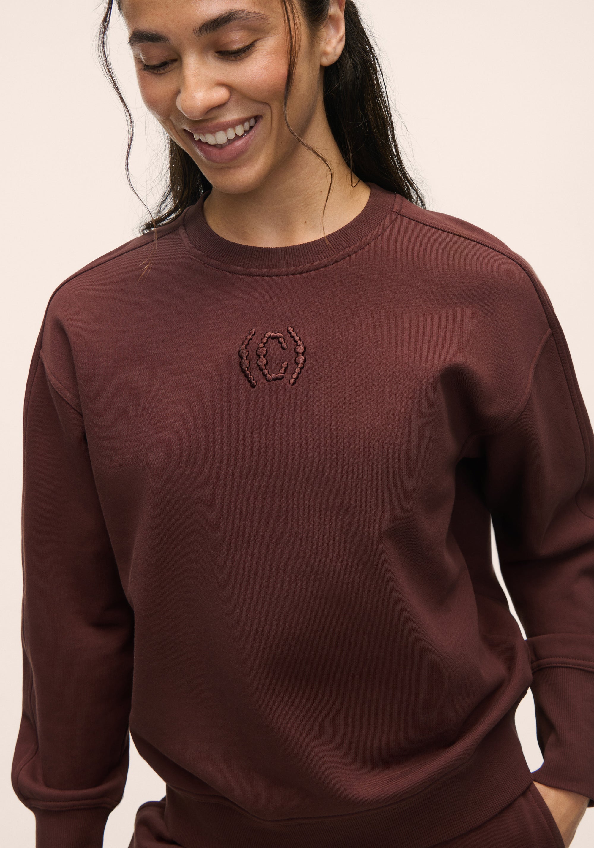 Terry Relaxed Crew - Dark Brown