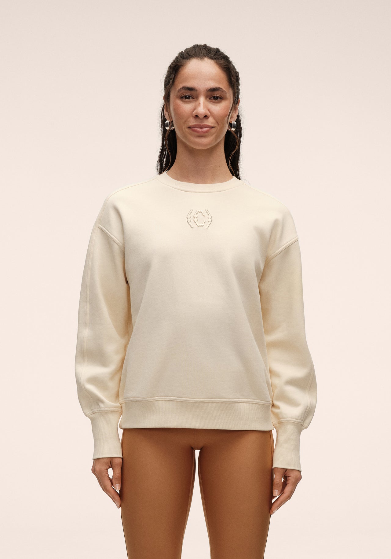 Terry Relaxed Crew - Cream