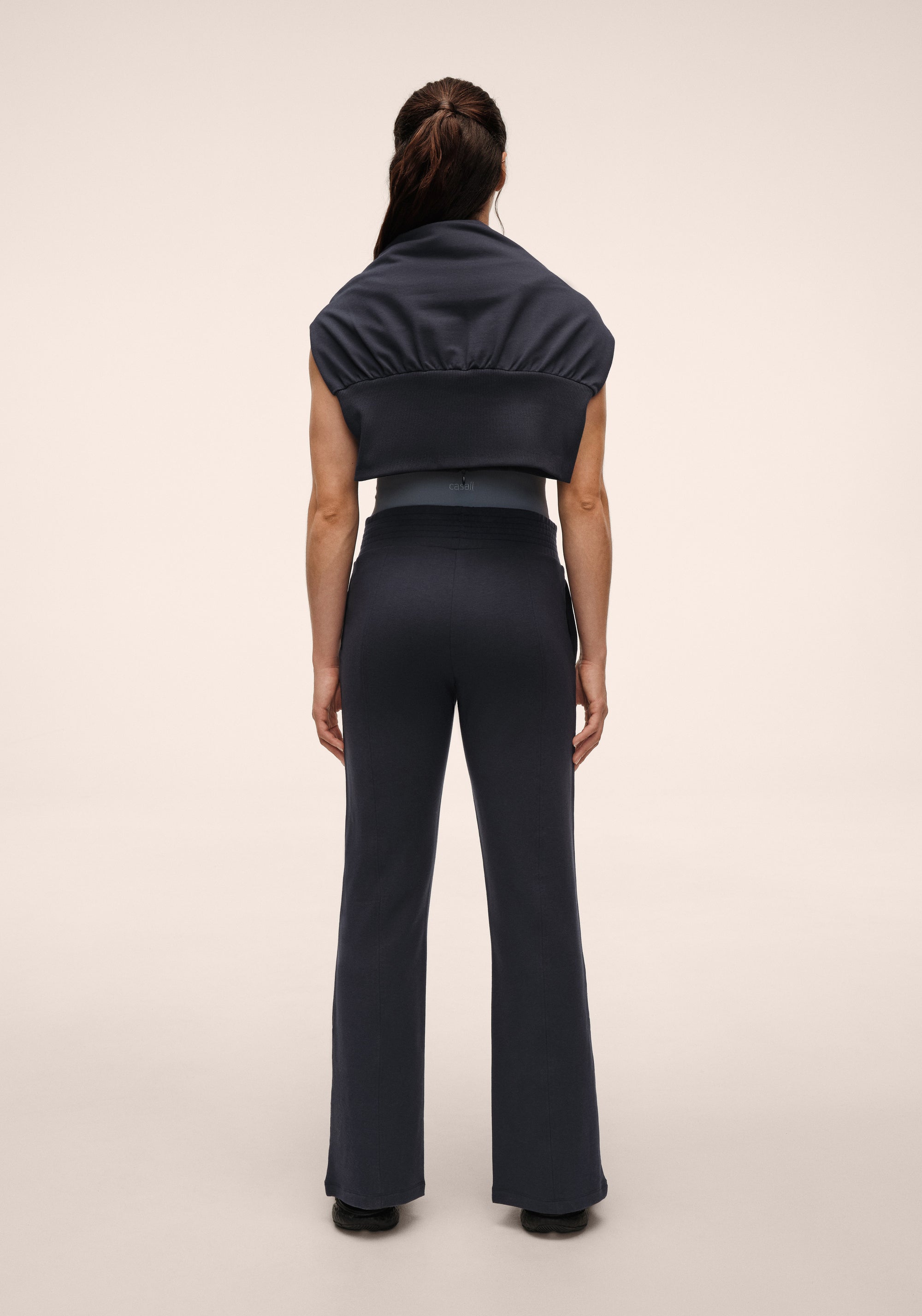 Terry Front Slit Pant - Core Blue