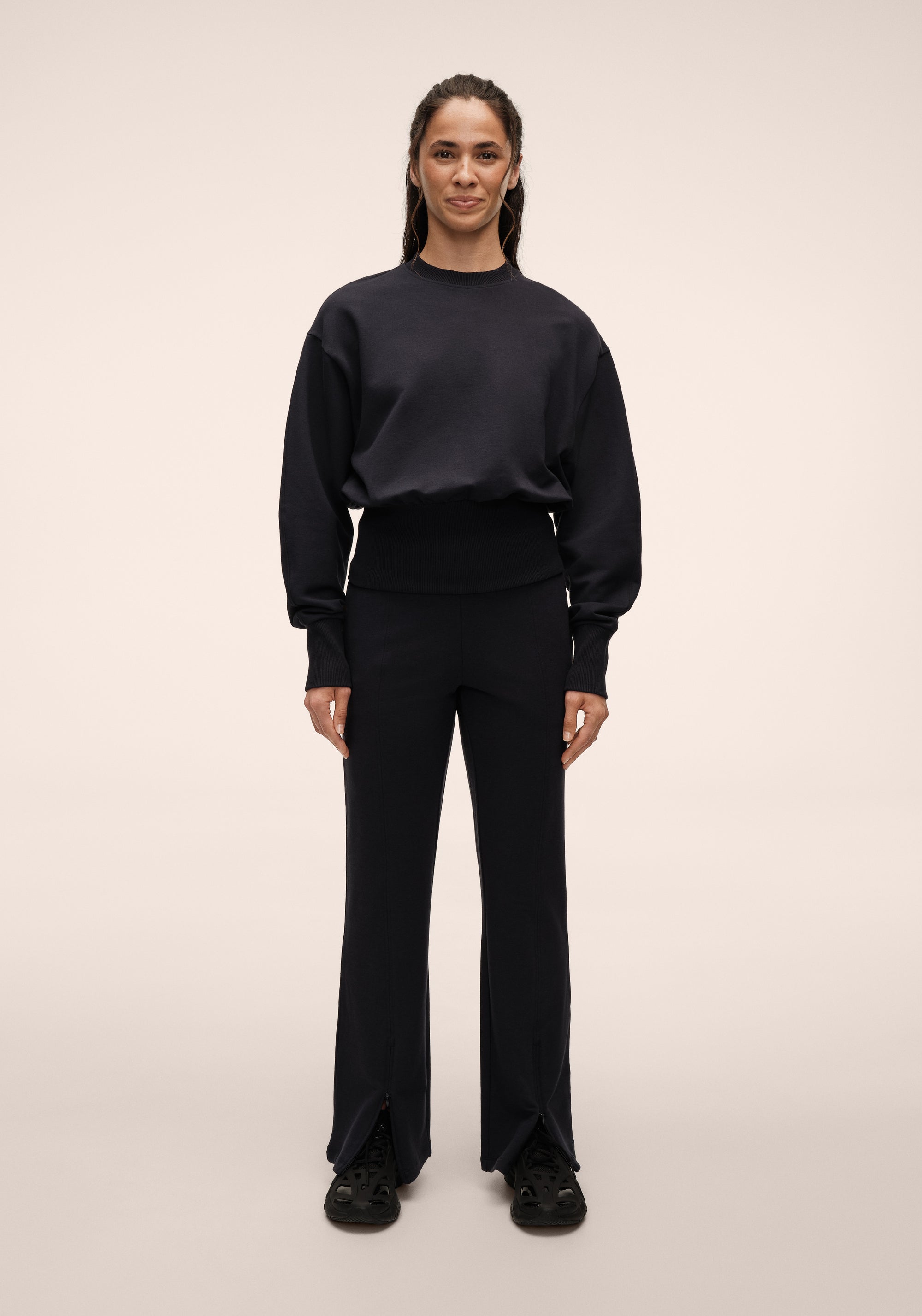 Terry Front Slit Pant - Core Blue