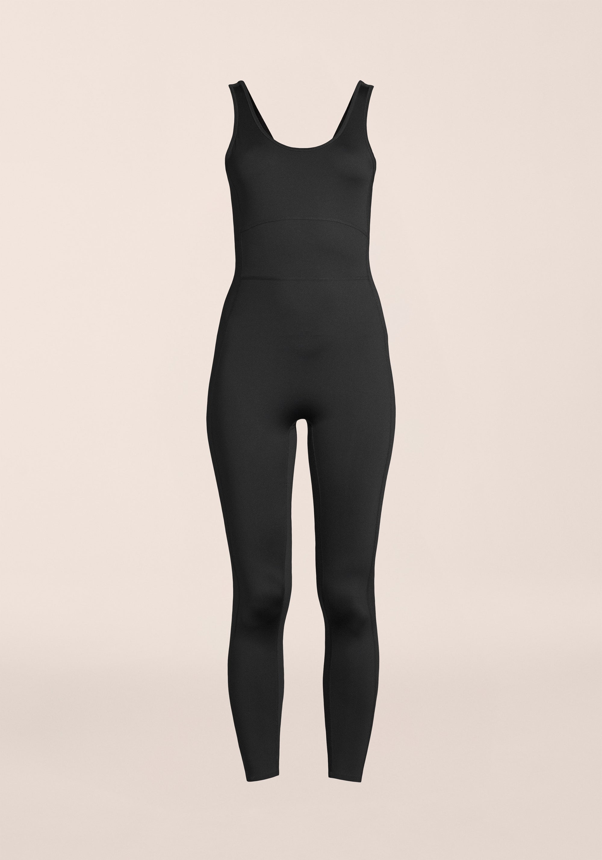 Mesh Back Figure Catsuit - Black