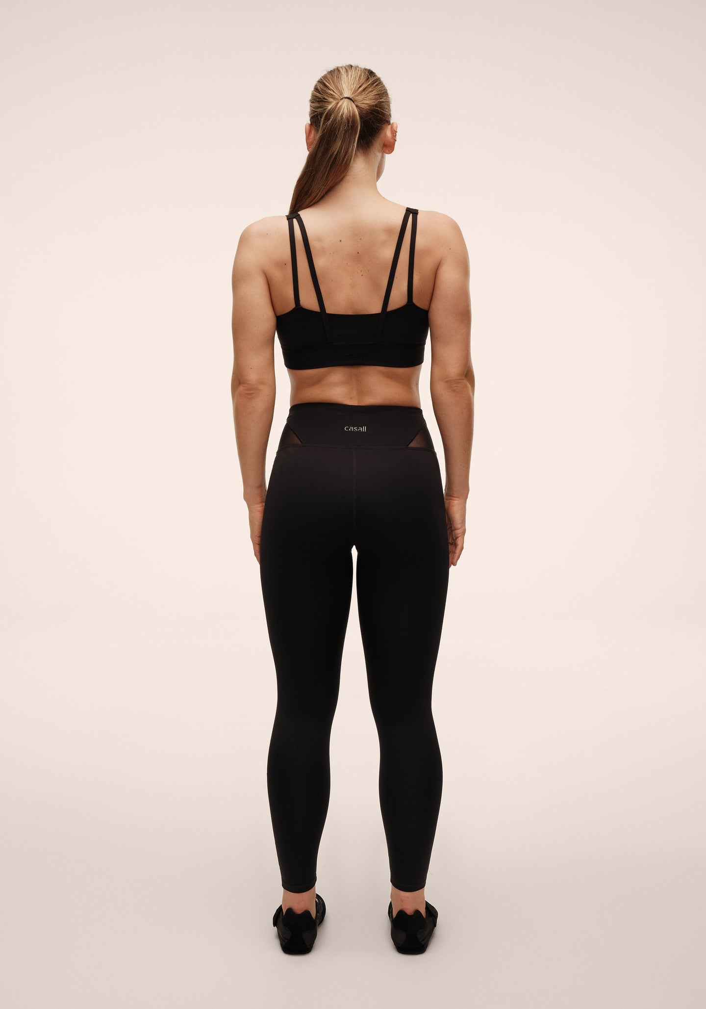High Waist Mesh Tights - Black