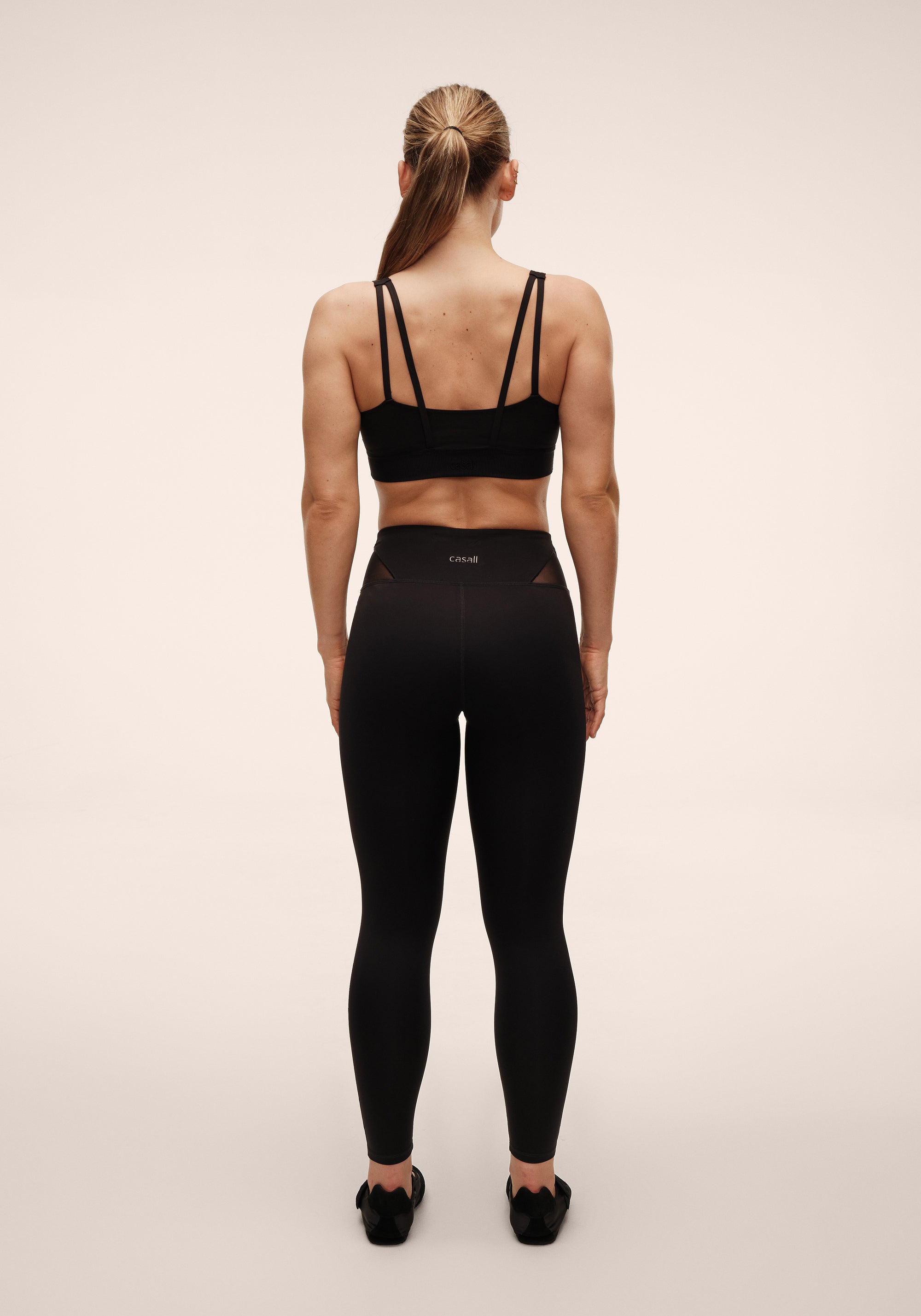 High Waist Mesh Tights - Black