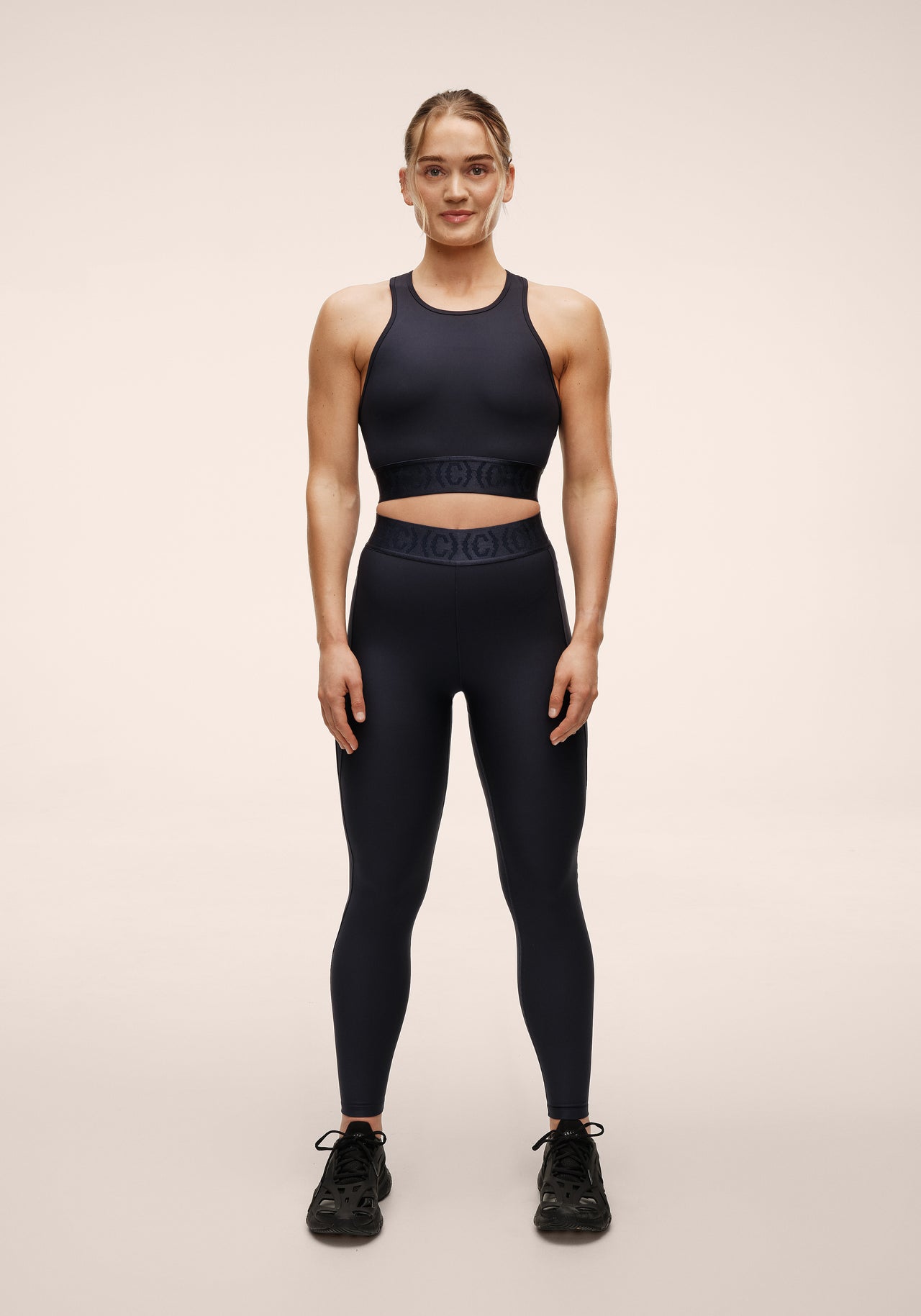 Logo Elastic High Waist Tights - Core Blue