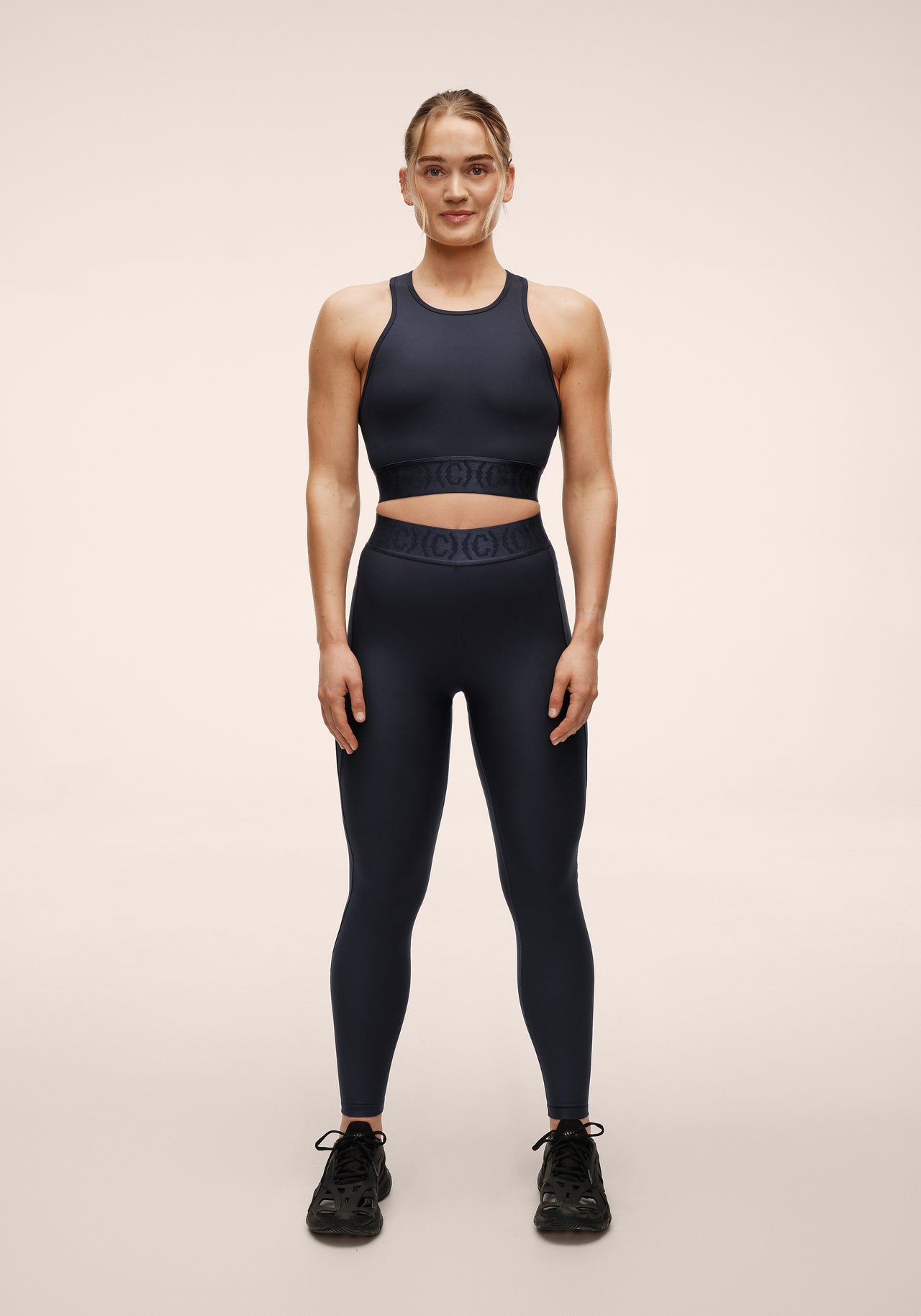 Logo Elastic High Waist Tights - Core Blue