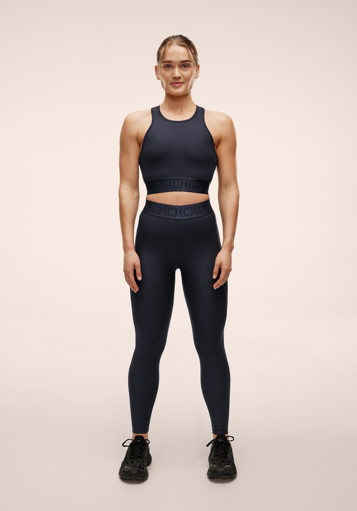 Logo Elastic High Waist Tights - Core Blue