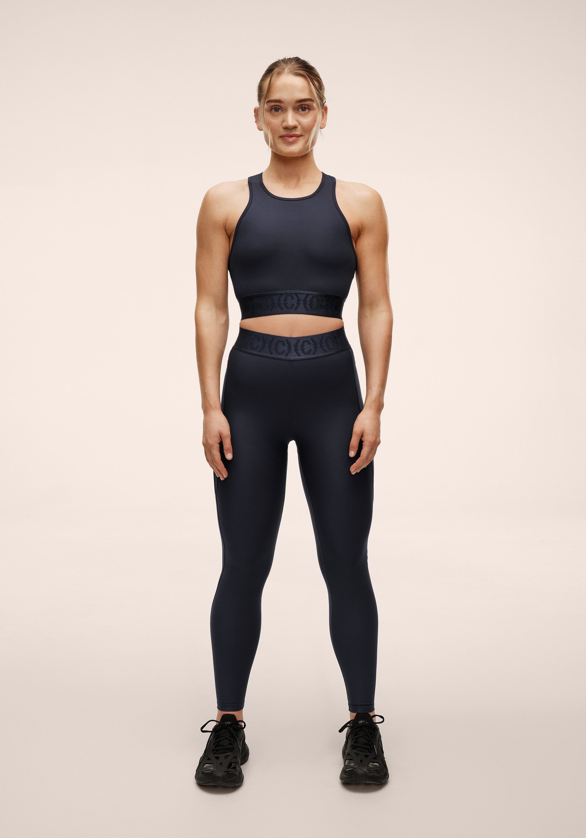 Logo Elastic High Waist Tights - Core Blue