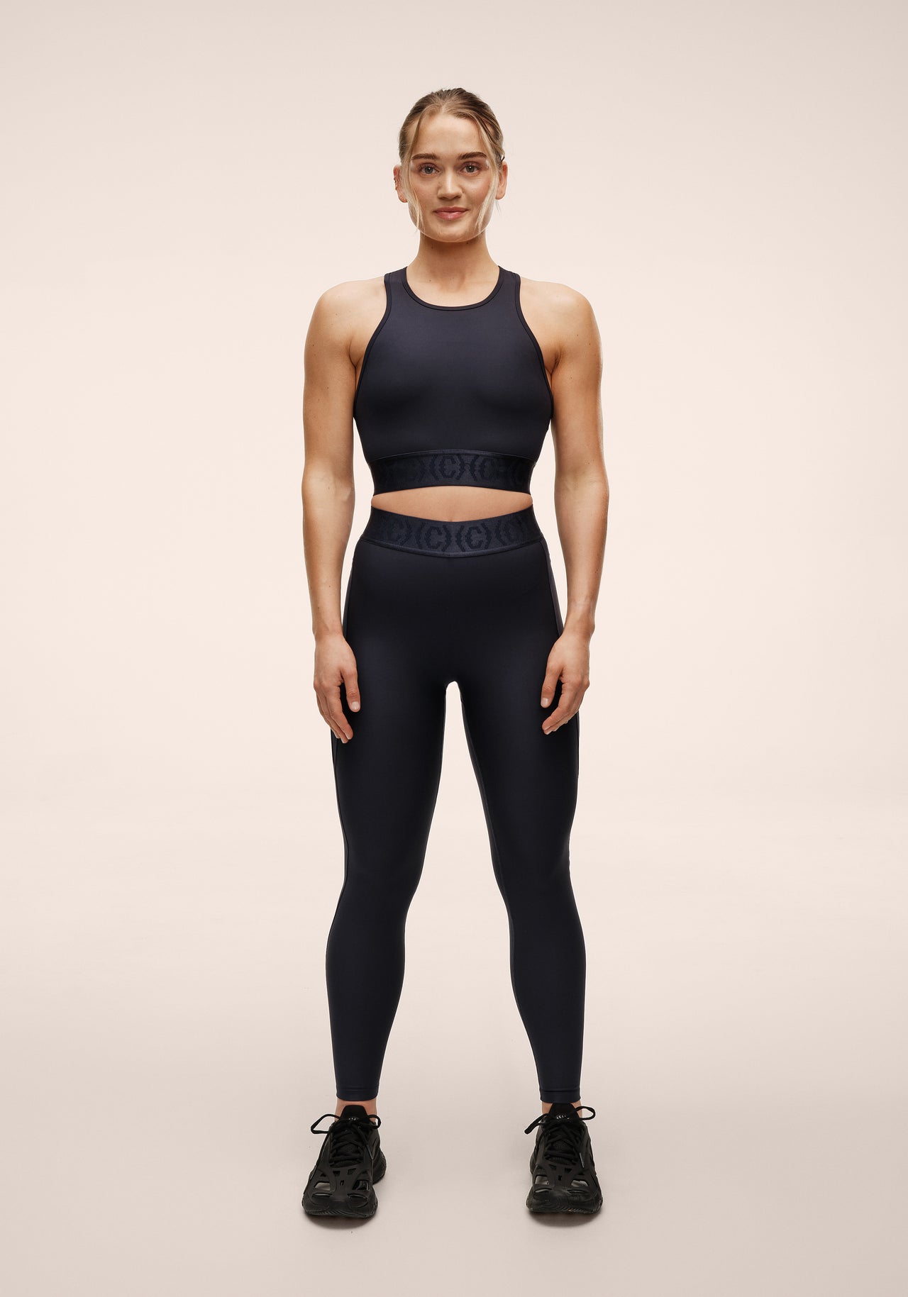 Logo Elastic High Waist Tights - Core Blue