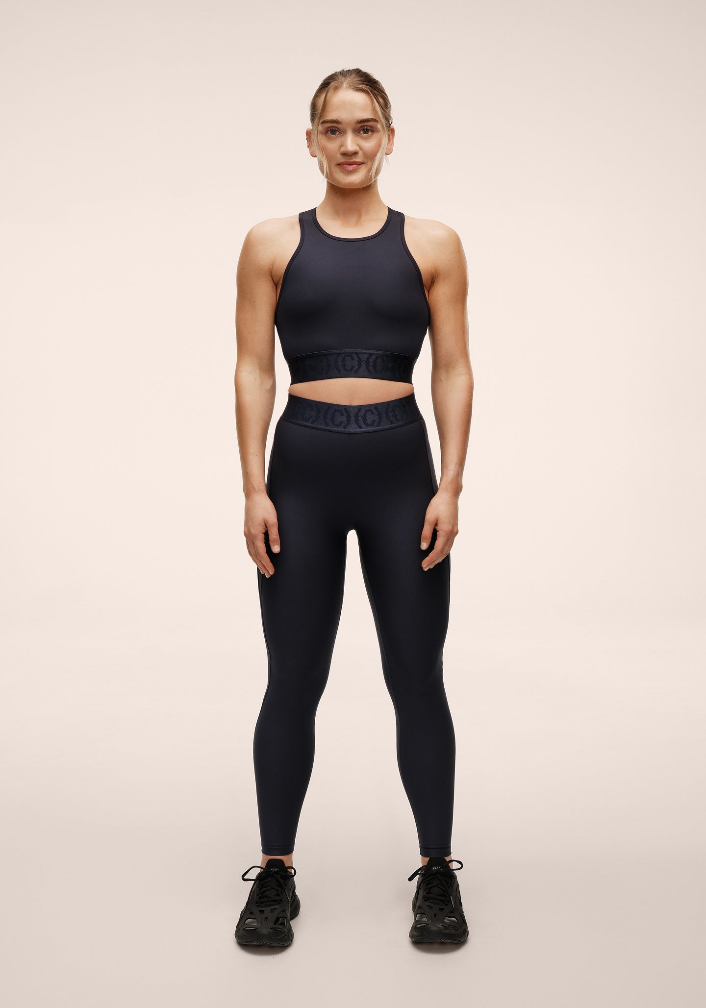 Logo Elastic High Waist Tights - Core Blue
