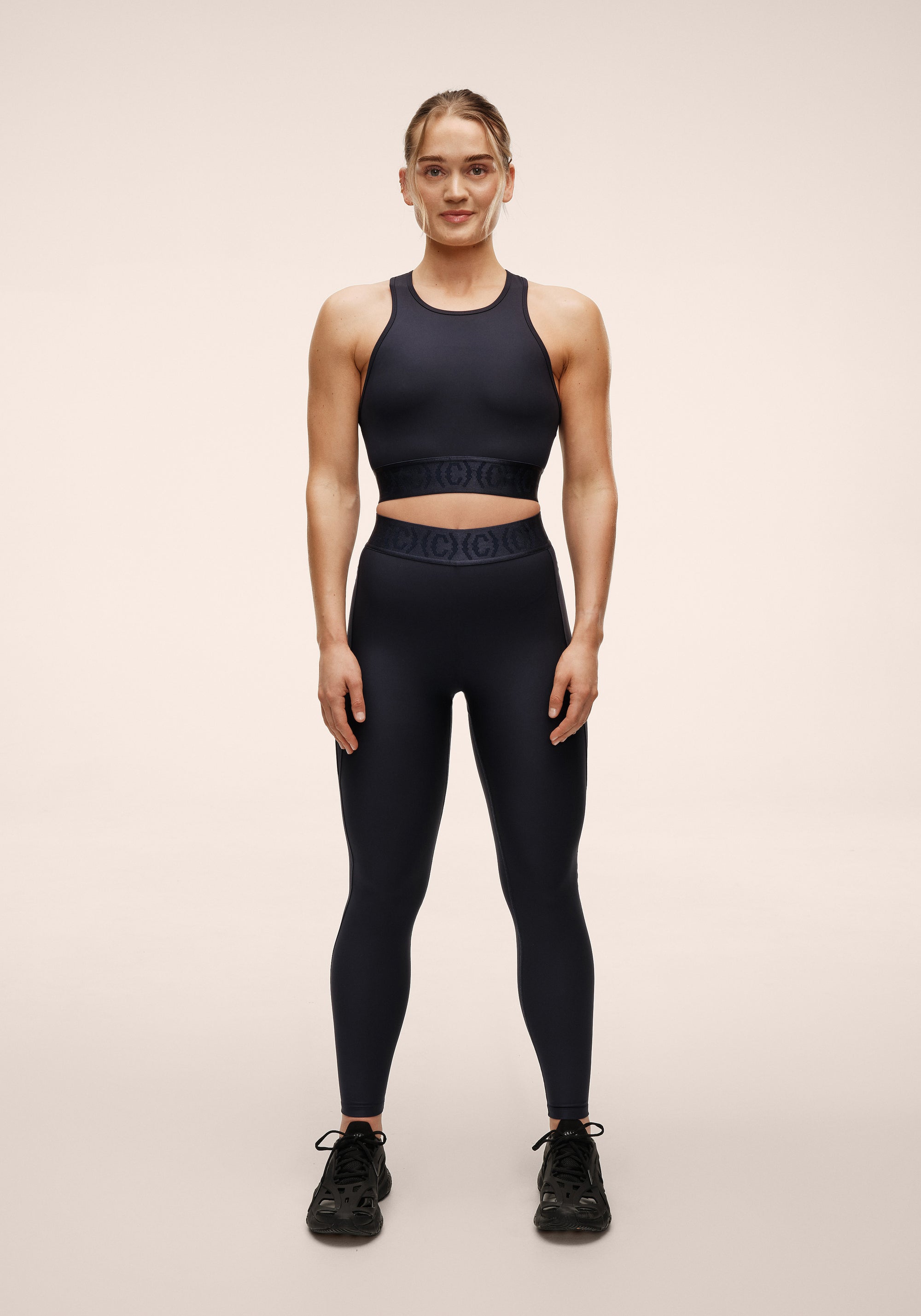 Logo Elastic High Waist Tights - Core Blue