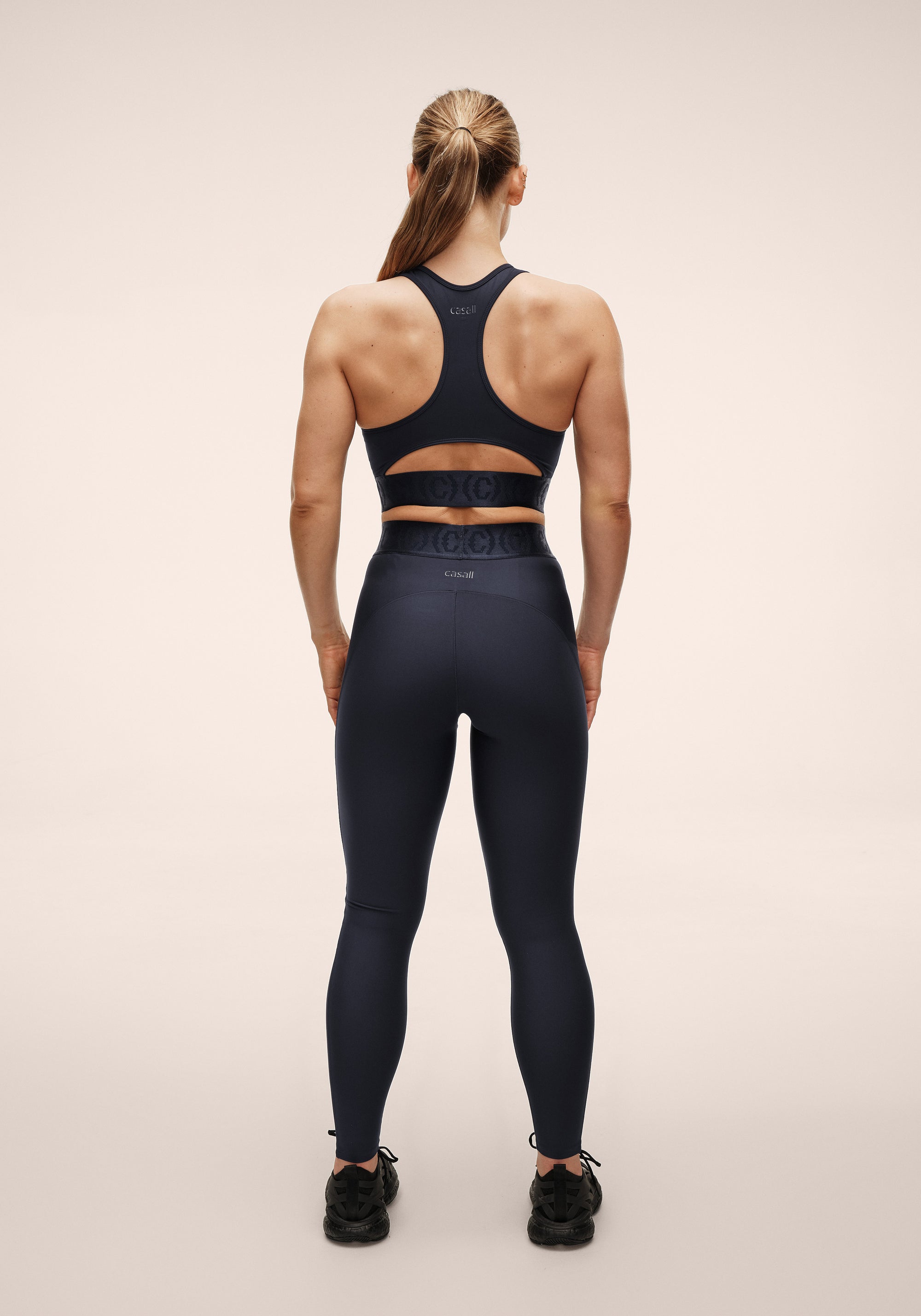 Logo Elastic High Waist Tights - Core Blue