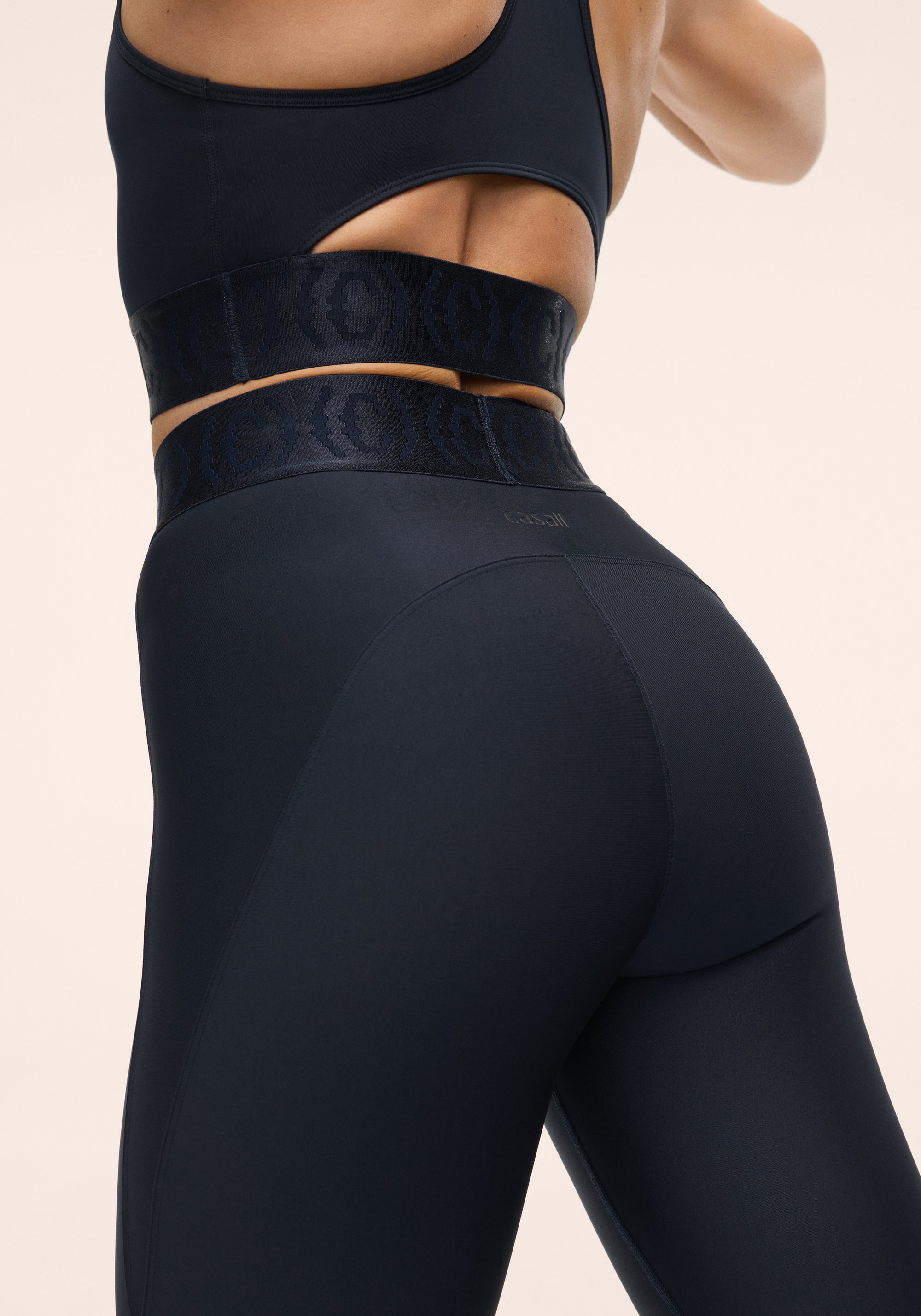 Logo Elastic High Waist Tights - Core Blue