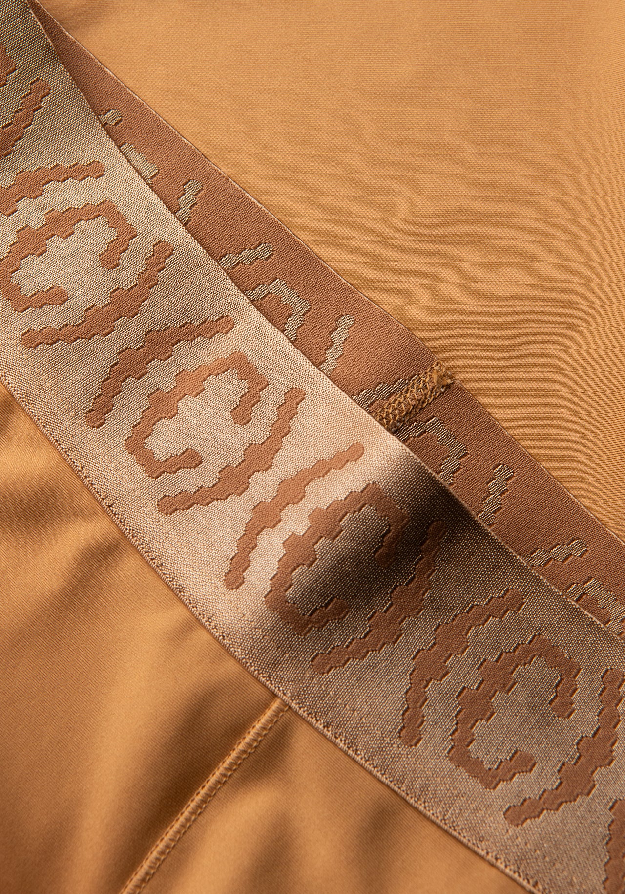 Logo Elastic High Waist Tights - Golden Brown