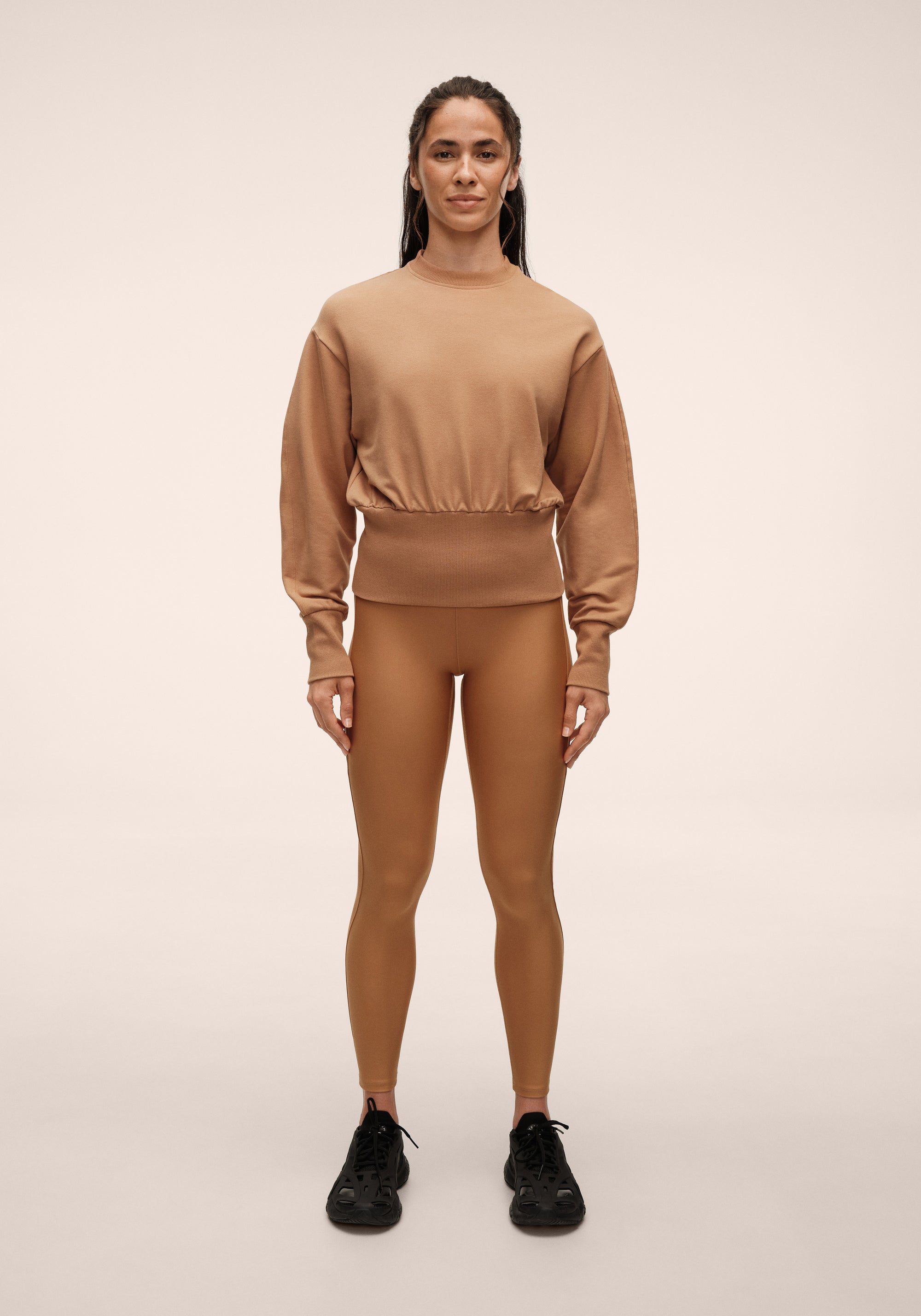 Logo Elastic High Waist Tights - Golden Brown