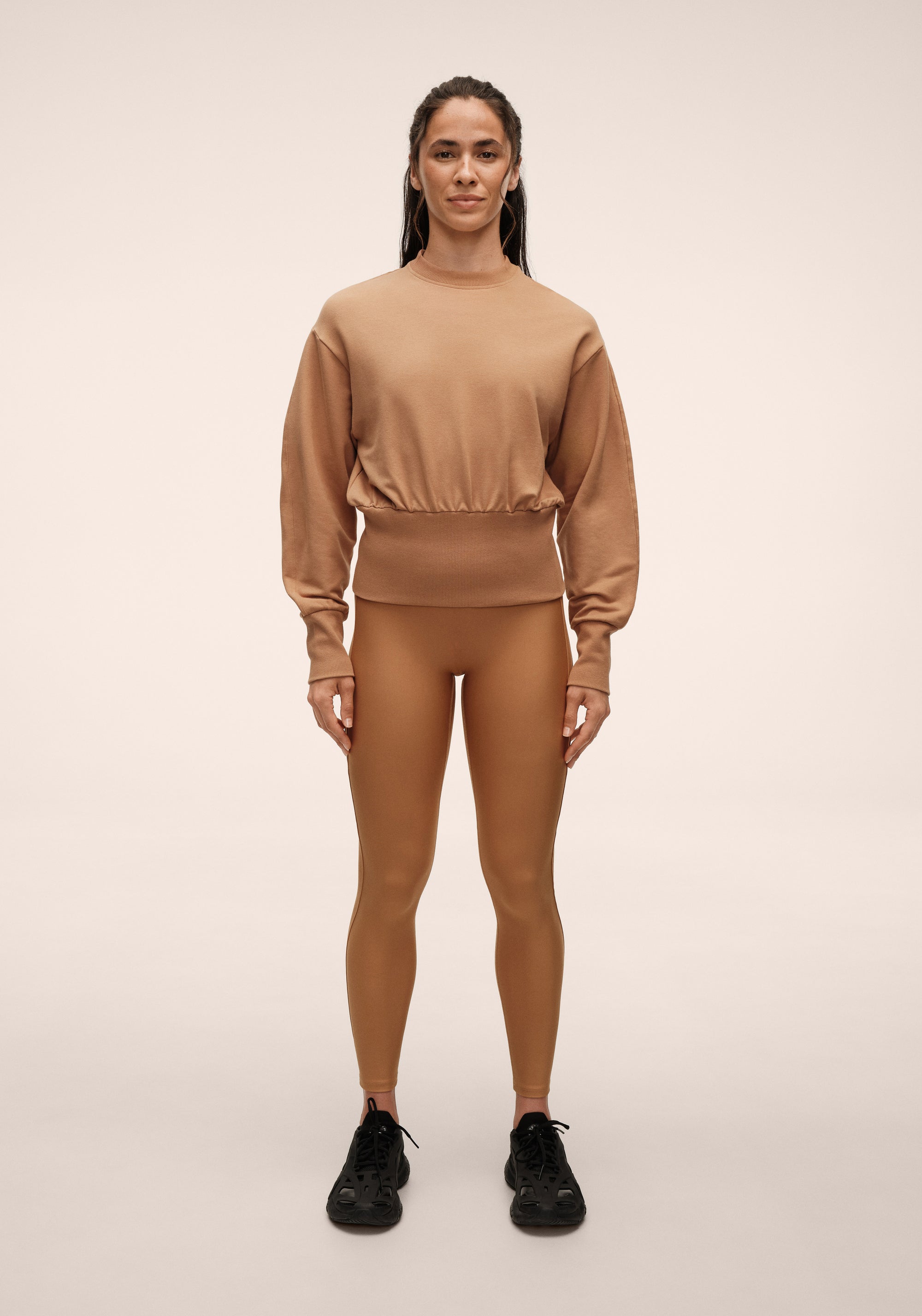 Logo Elastic High Waist Tights - Golden Brown