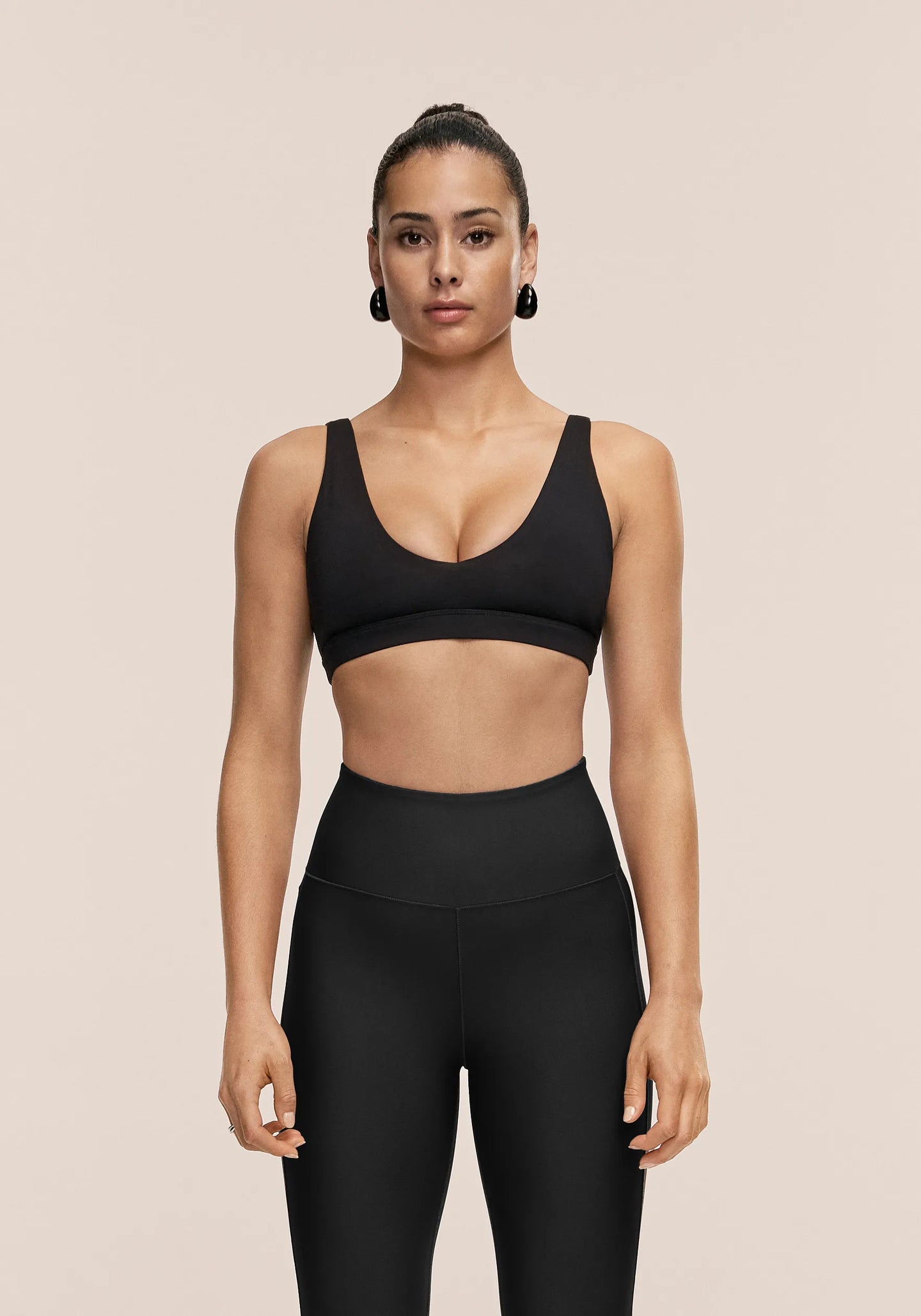 Soft Touch Padded Sports Bra - Black