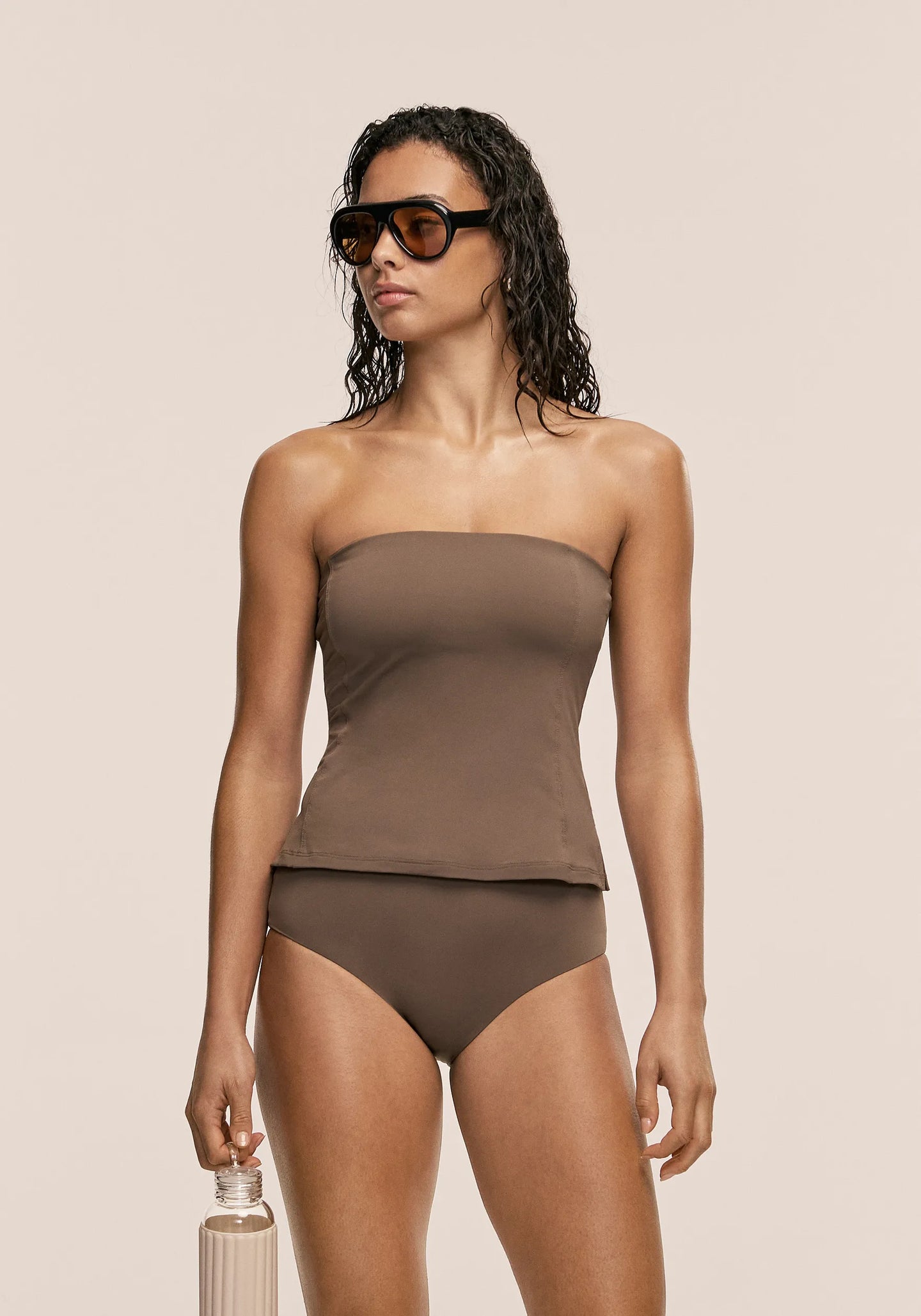 Tube Bikini Tank Top - Warm Khaki