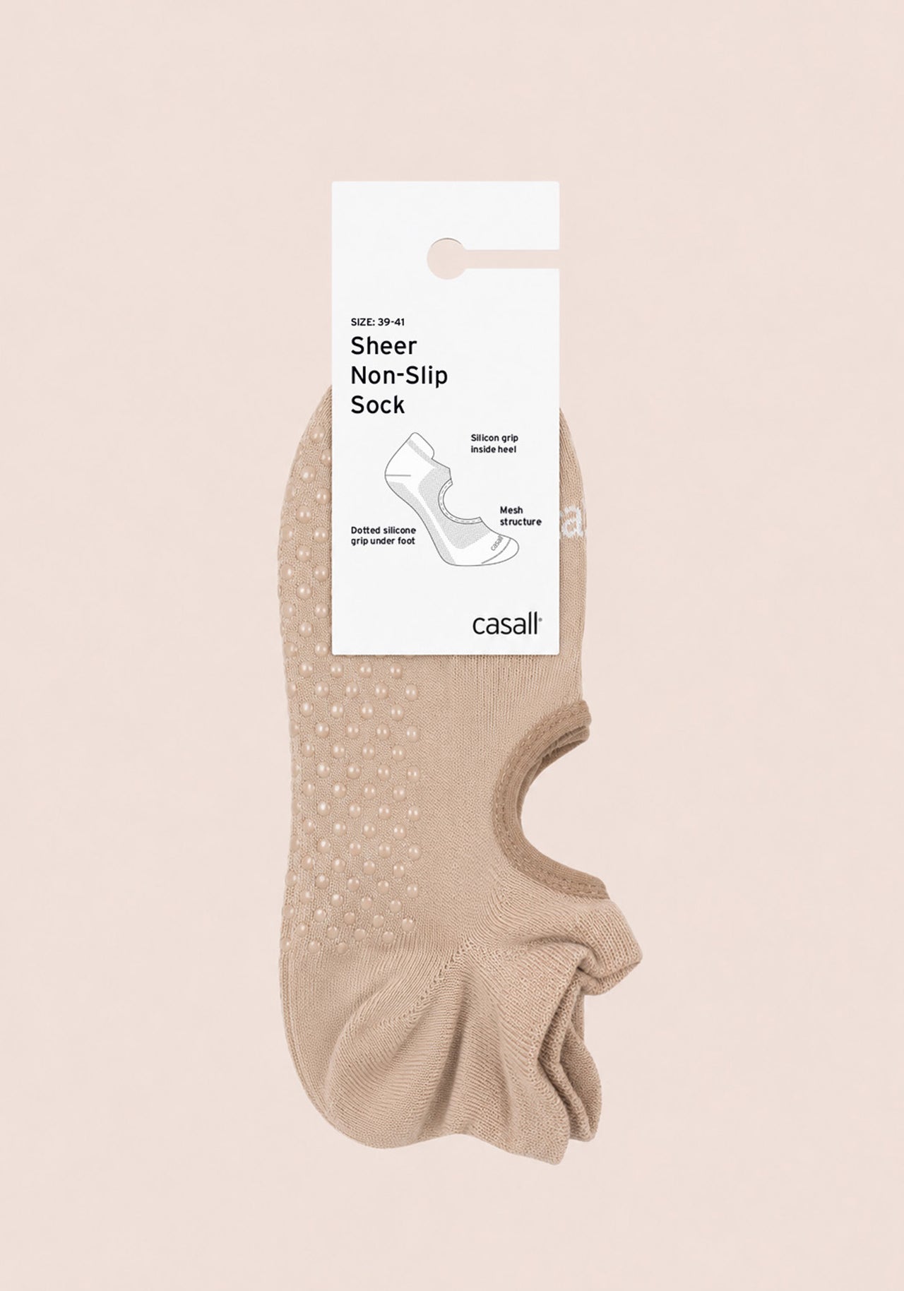 Sheer Non-Slip Sock - Warm Cashmere