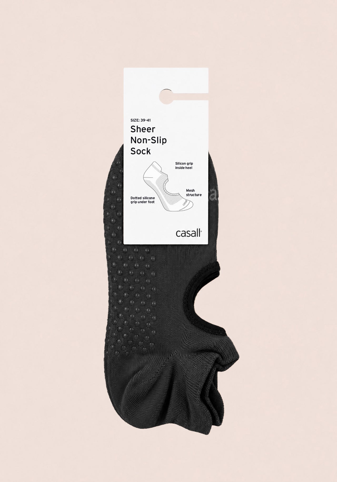Sheer Non-Slip Sock - Black