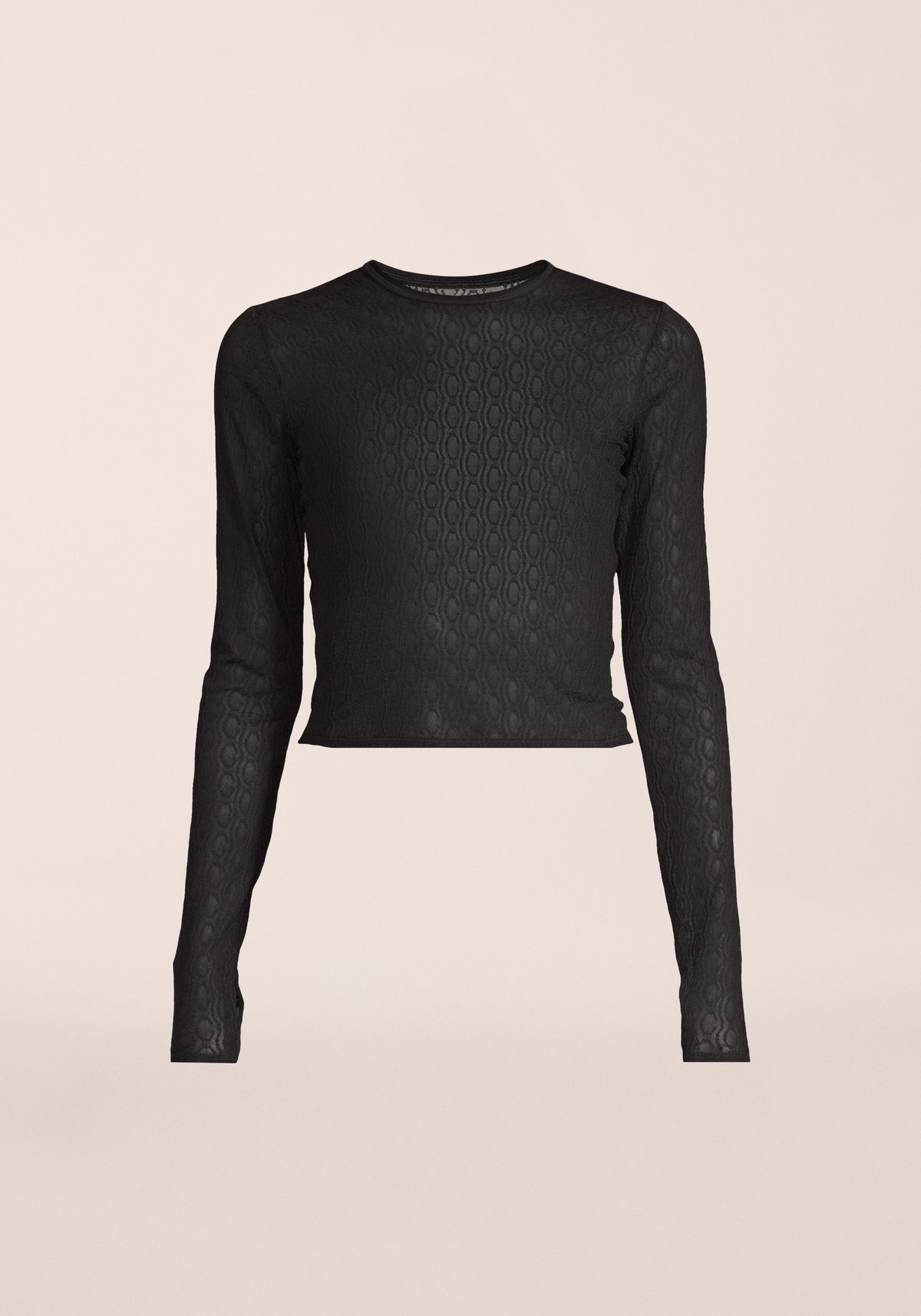 Jacquard Mesh Longsleeve - Black