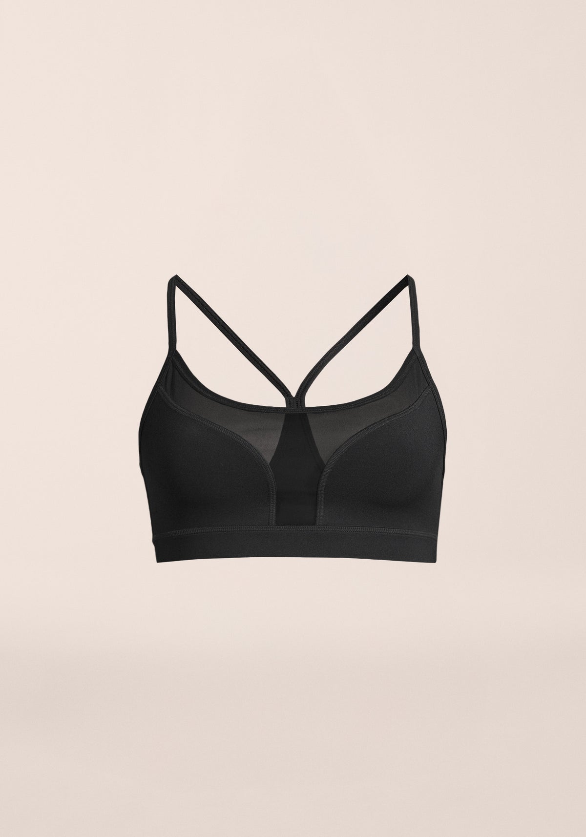 Mesh Insert Strap Top - Black
