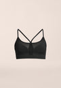 Mesh Insert Strap Top - Black